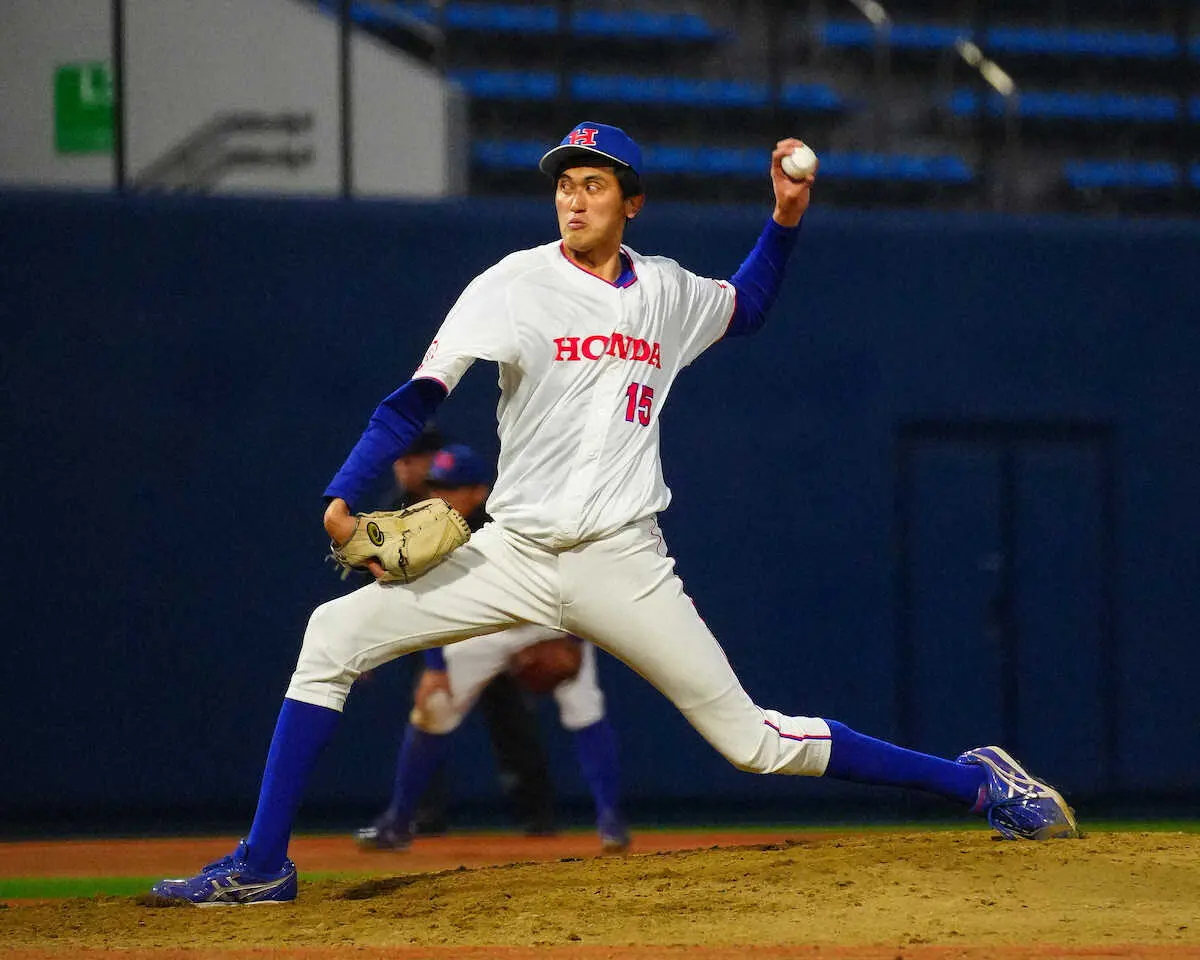 【画像・写真】Hondaの2メートル左腕今西、社会人デビューで―1イニング3三振奪取　スポニチ大会