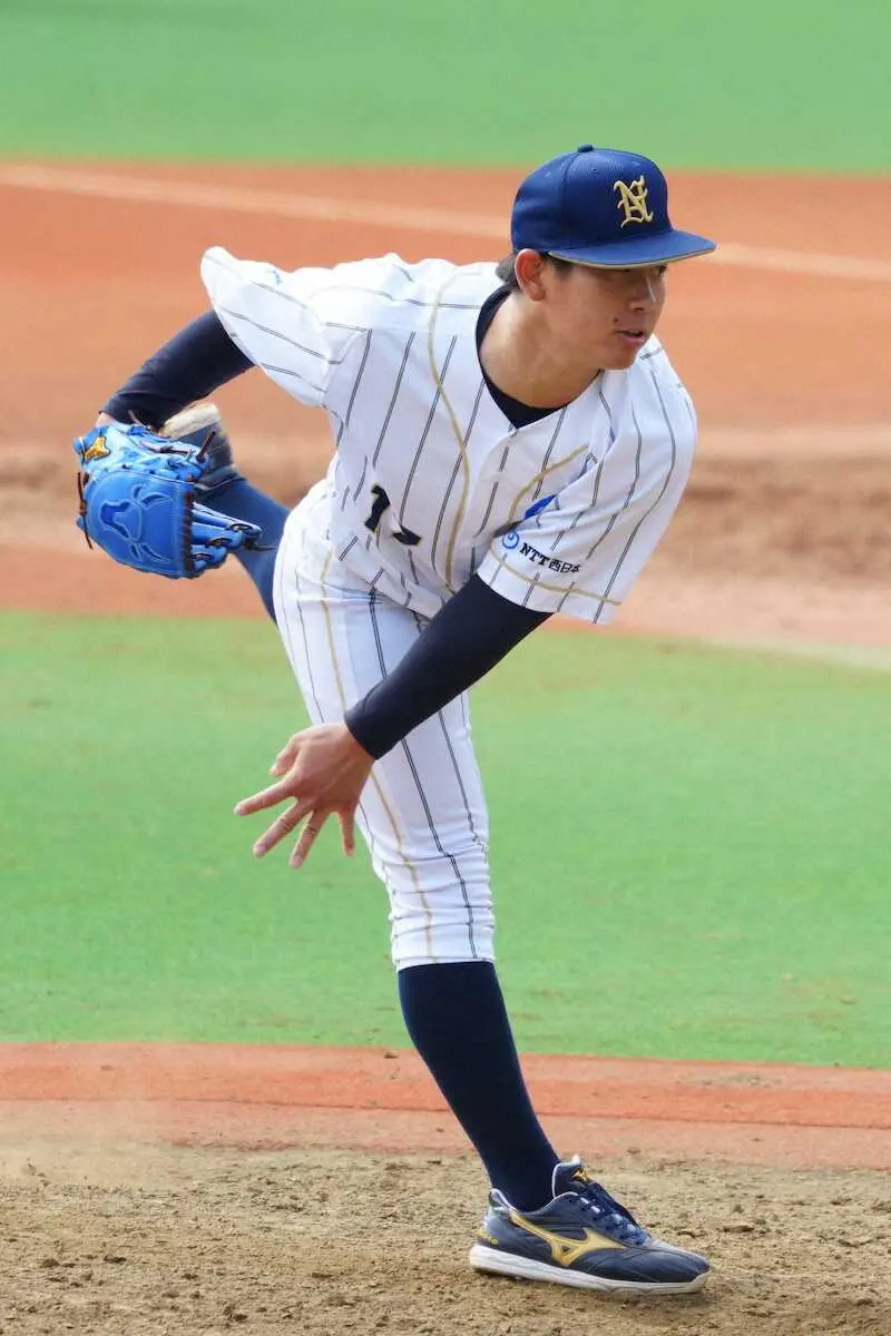 【画像・写真】NTT西日本、ルーキー・伊原が救った　救援で耐えて勝利投手に「どの場面でもいけるように準備」