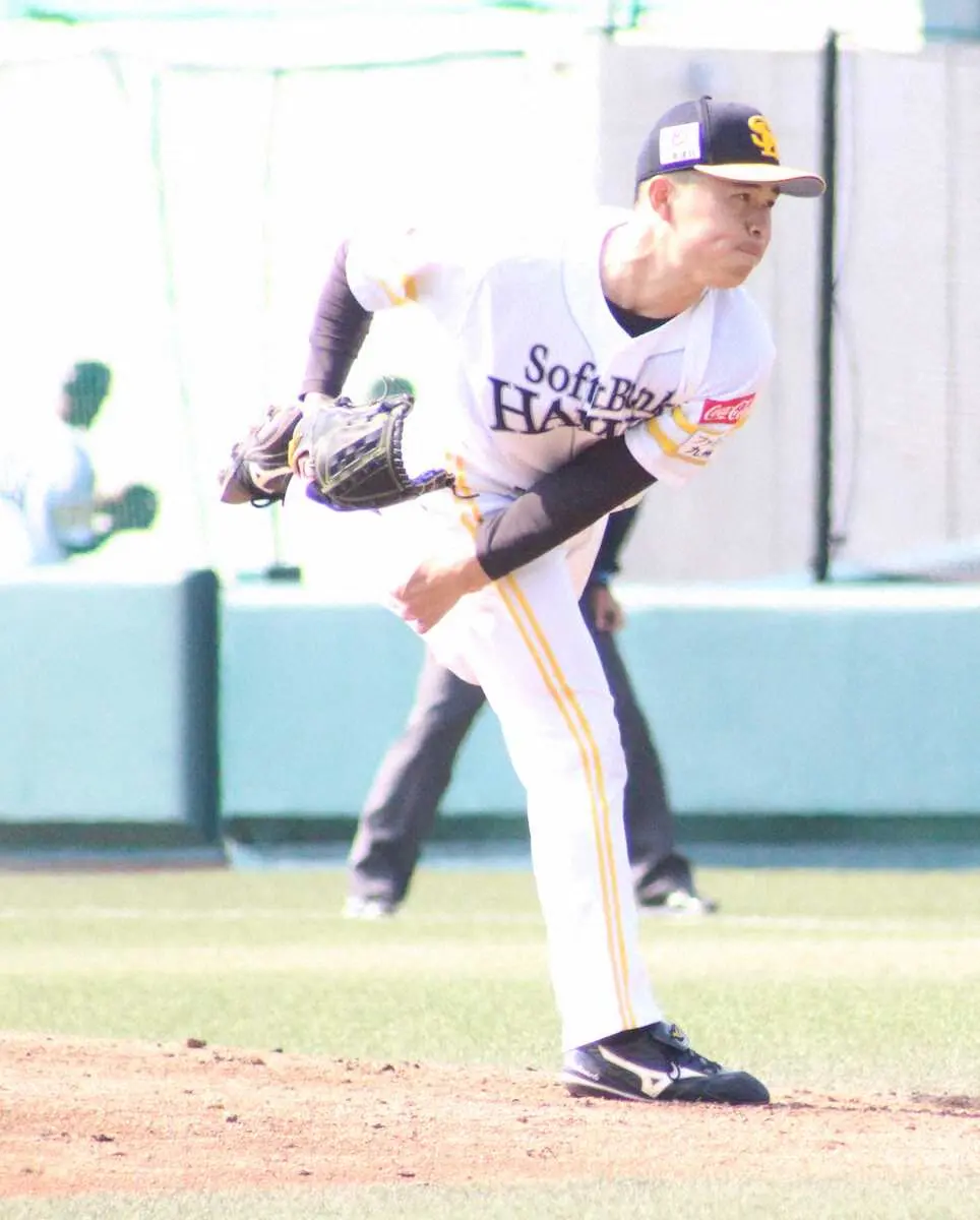 【画像・写真】ソフトBドラ5左腕、松本晴が教育リーグで1回無失点「自分のストレートで勝負できたことが良かった」