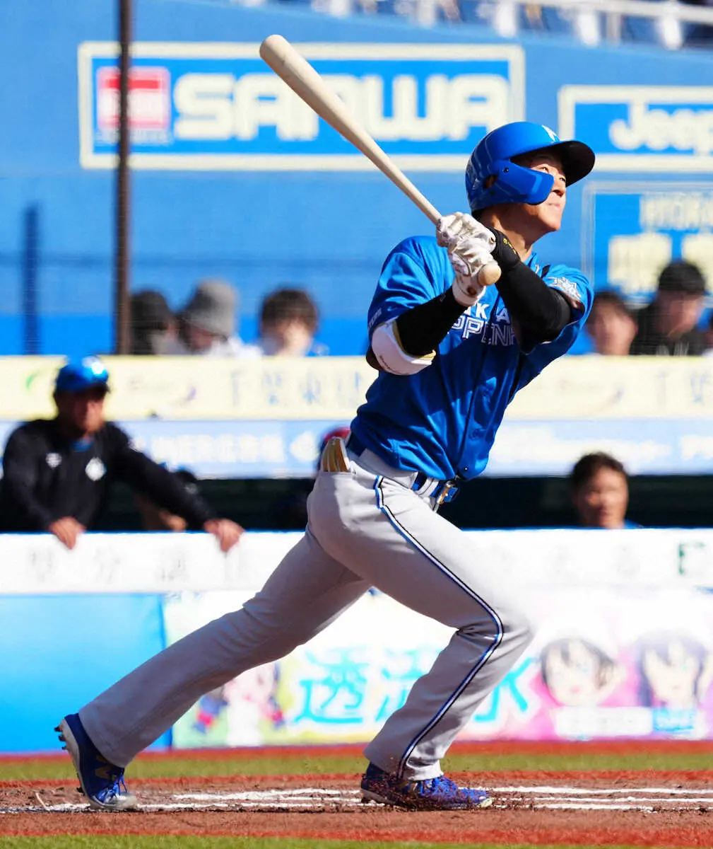 【画像・写真】日本ハムのドラ1・矢沢がチーム初安打で反撃火付け　データ確認効果で打率5割