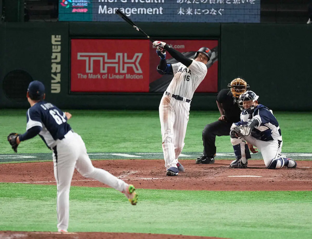 【画像・写真】大谷翔平　衝撃の打球速度174・9キロ　「大谷シフト」なんて関係ねえ！超速右翼線二塁打