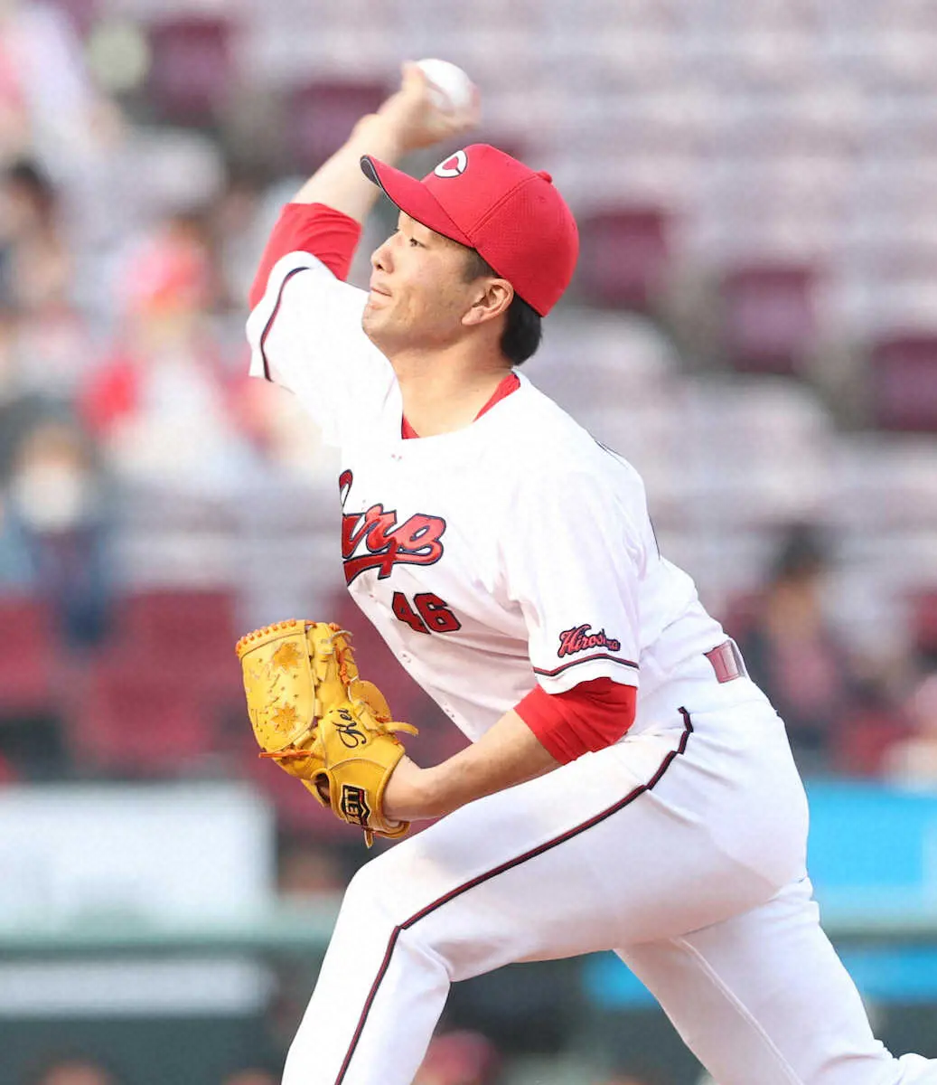 【画像・写真】広島ドラ5・河野　広陵3年夏以来3年半ぶりマツダで1回3人斬り　「ストライク先行で勝負できた」