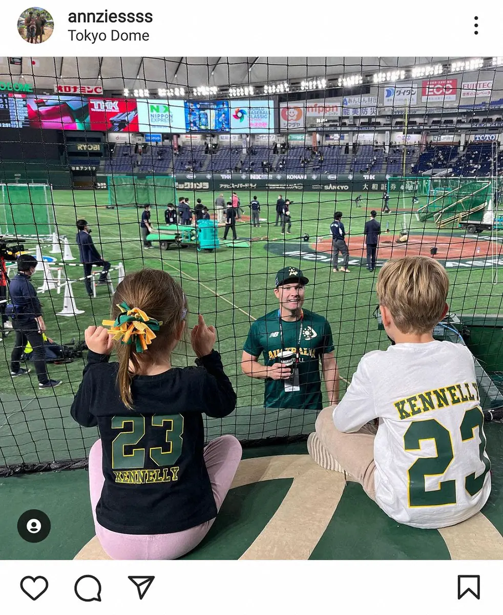 【画像・写真】「レッツゴージョージ」の少女はオーストラリアのケネリー外野手の愛娘だった　辻発彦氏もメロメロ!?