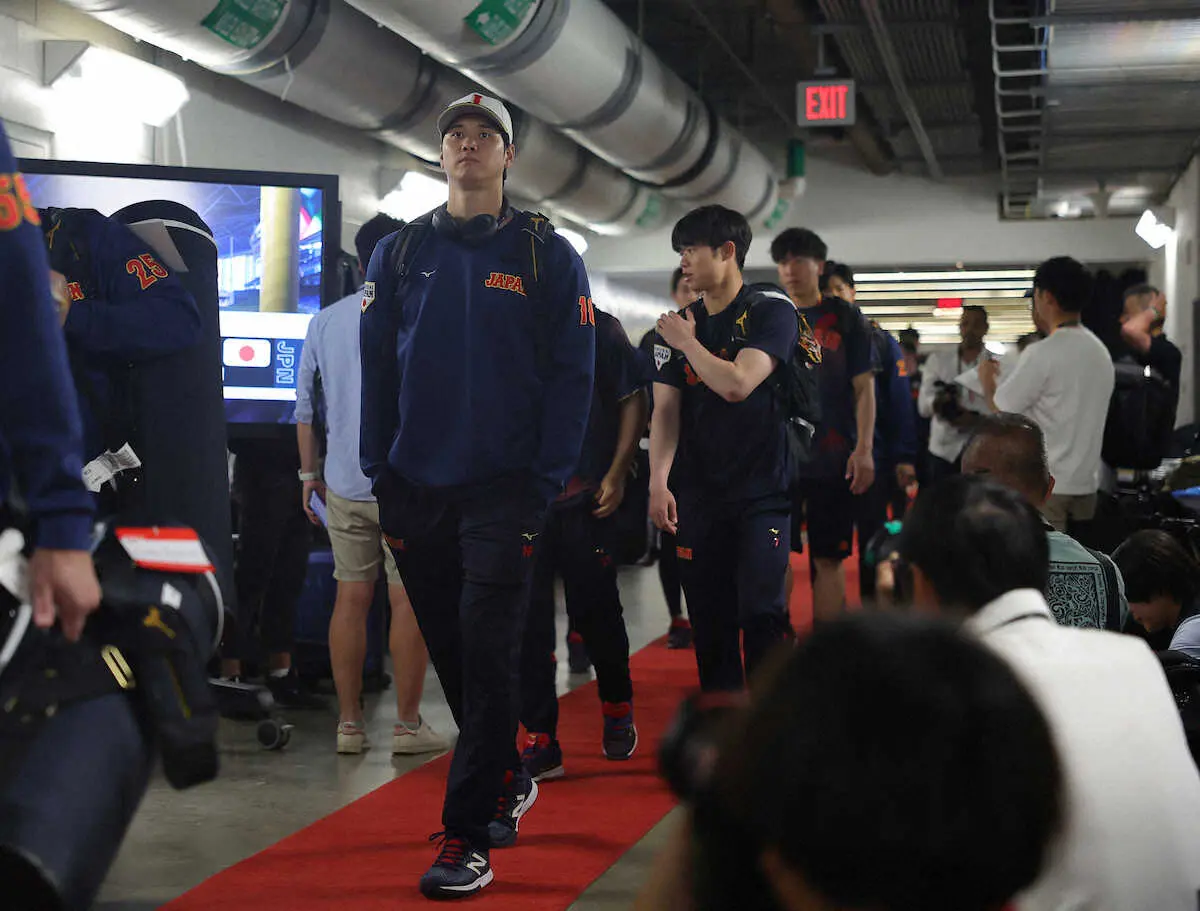 【画像・写真】大谷翔平　いざ日米決戦！フリー打撃でビジョン直撃150メートル弾　“トラウト兄貴”とも健闘誓いあう