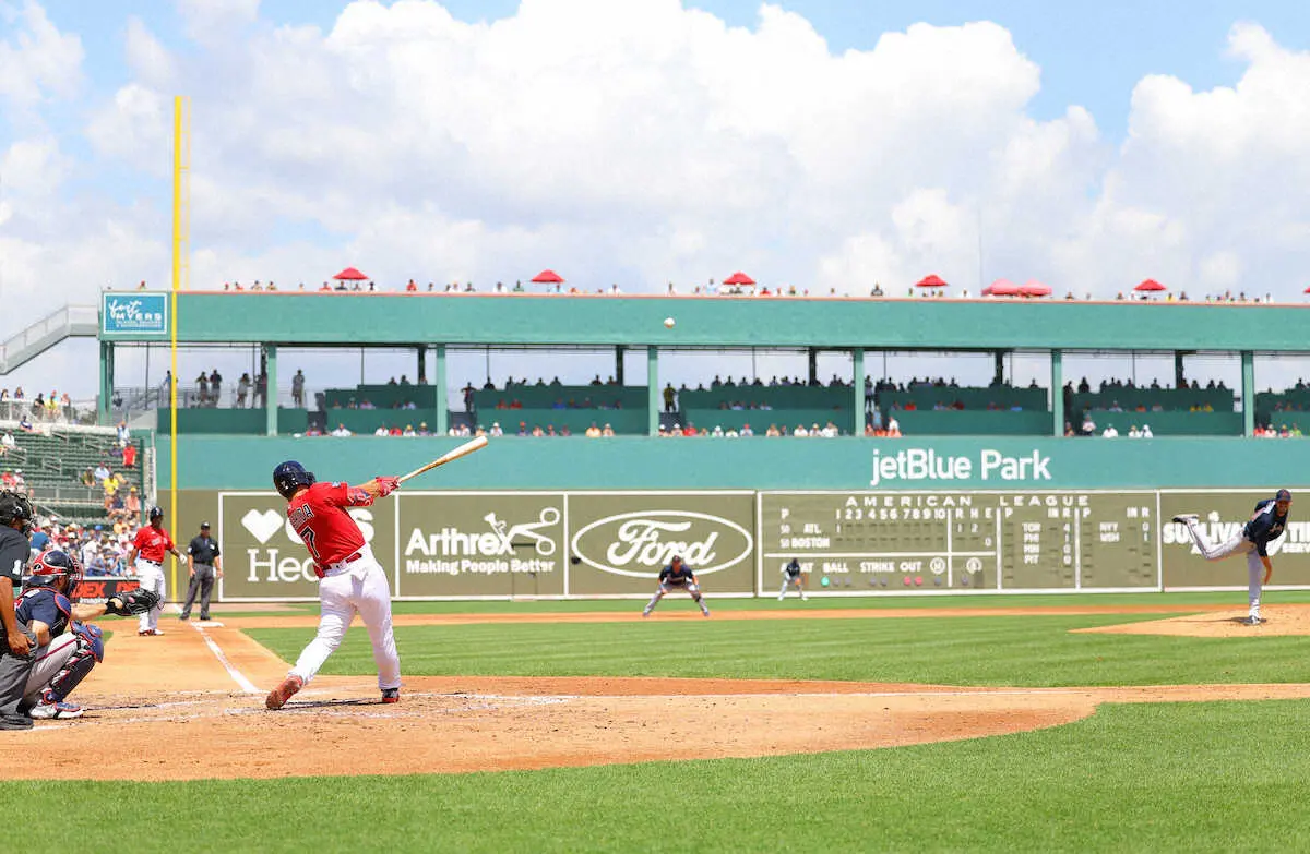 【画像・写真】レッドソックス・吉田　OP戦最終戦で出た！134メートル豪快弾　指揮官も絶賛「頭のいい選手」
