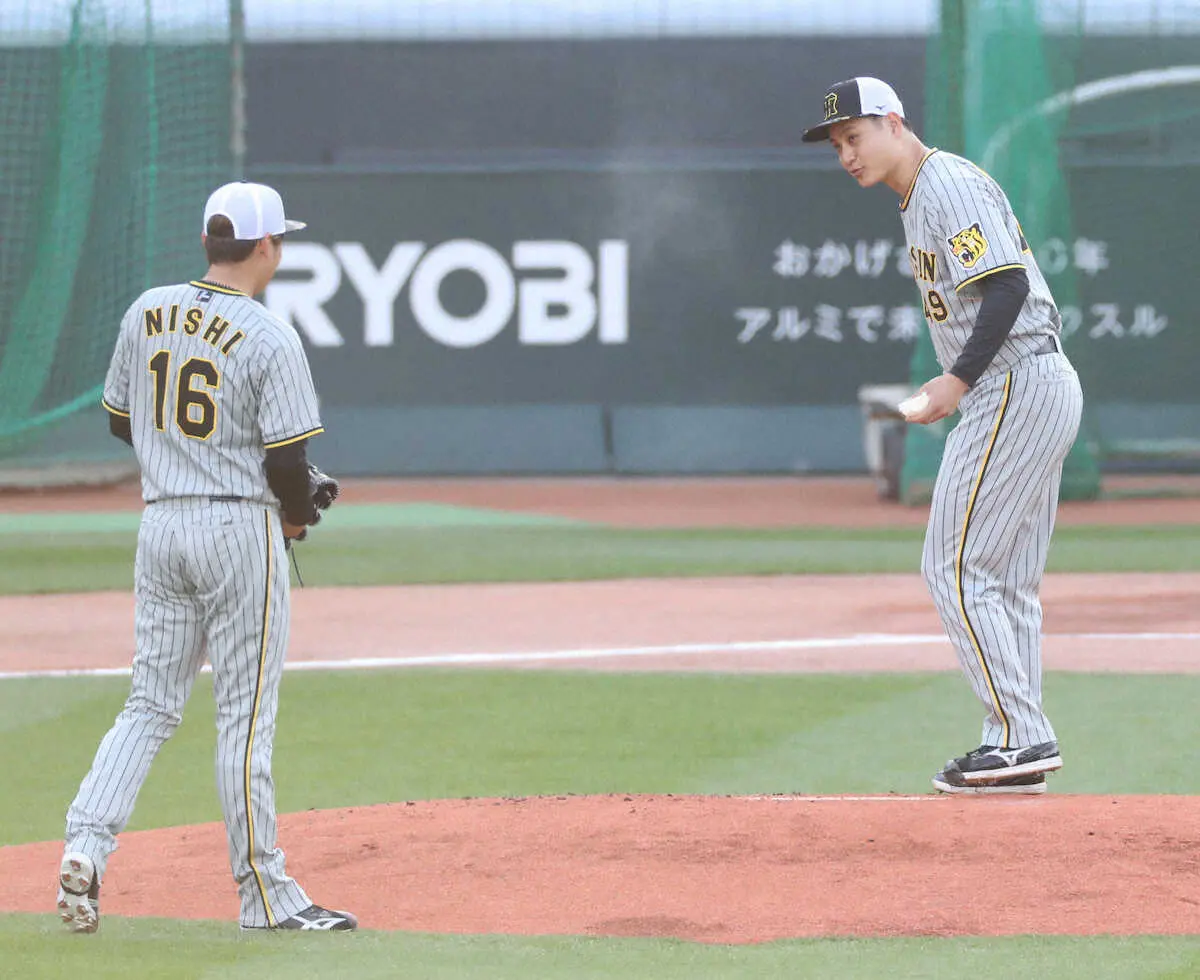 【画像・写真】阪神・西勇　移籍後初登板の大竹に珍助言　「運動会の前日の気持ちでいるよ」