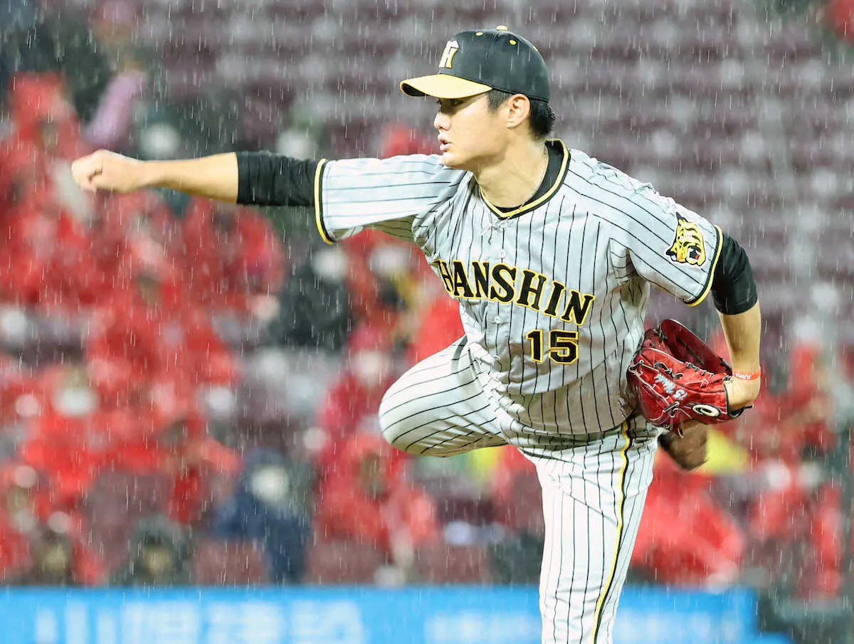 【画像・写真】阪神・西純　初登板マツダでずぶ濡れ黒星…「高かった。防げた失点」痛打変化球に後悔5回3失点