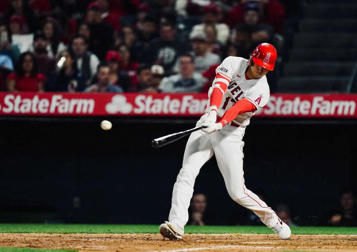 【画像・写真】エンゼルス・大谷が2試合連続安打　2打席連続三振から“3度目の正直”で昨季15勝右腕から右前打
