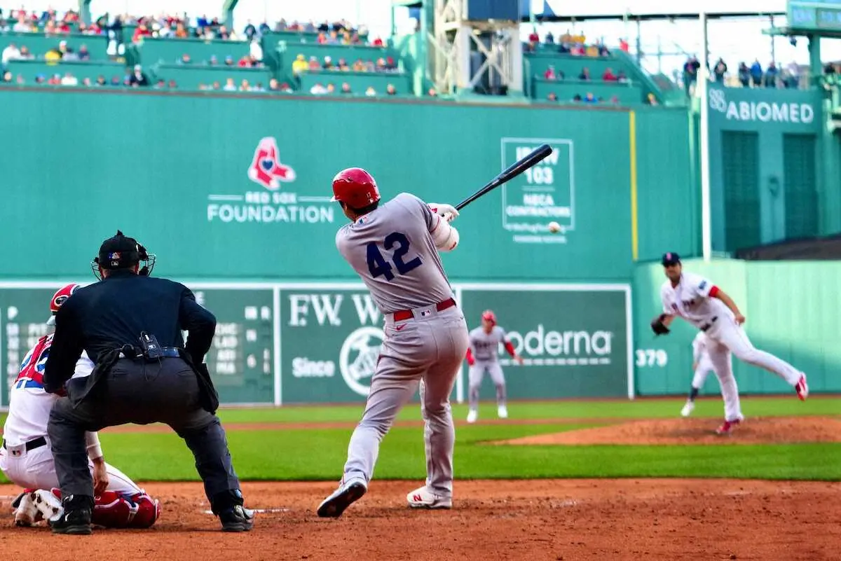 【画像・写真】大谷翔平　5回に左前打で3試合連続安打、松井秀喜に並ぶ日本人歴代5位タイの36試合連続出塁