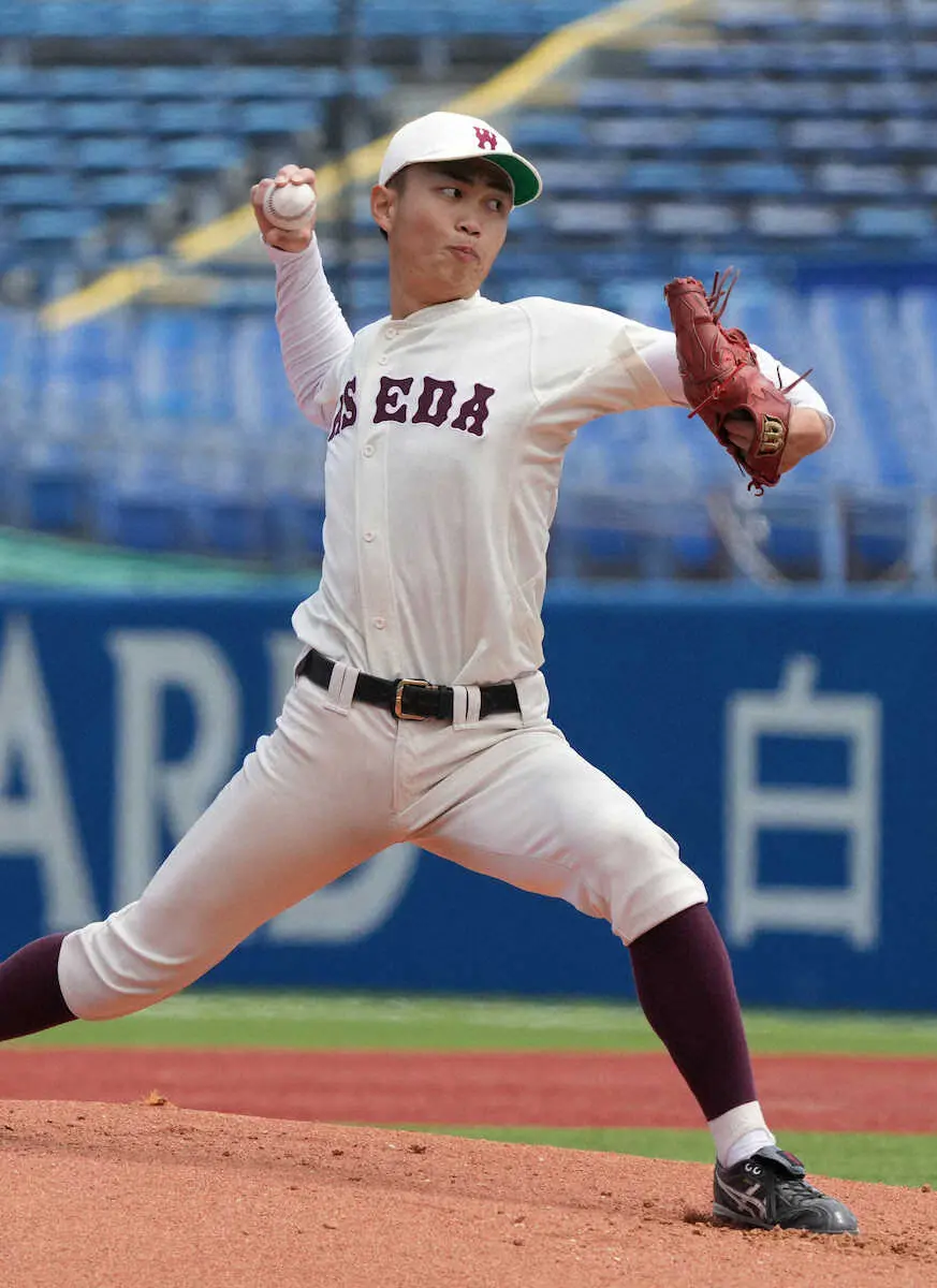 【画像・写真】早大・鹿田が快投　5回1失点で先発初勝利　大叔父はソフトバンク王会長