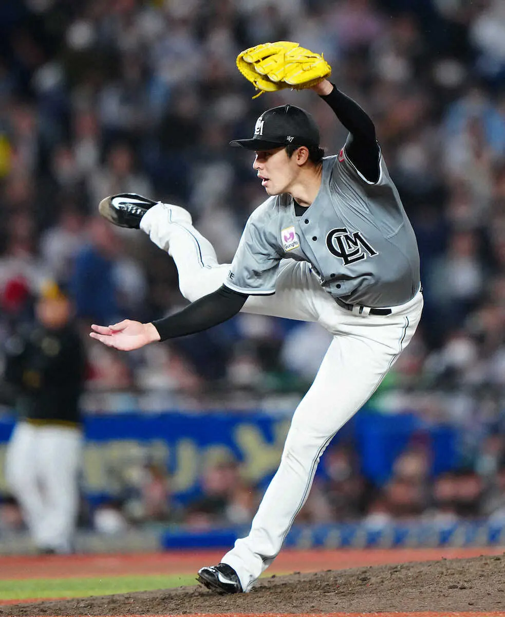 【画像・写真】ロッテ朗希　7回に公式戦最速タイ164キロ出た！開幕3連勝へ20イニング連続無失点、7回毎回の8K