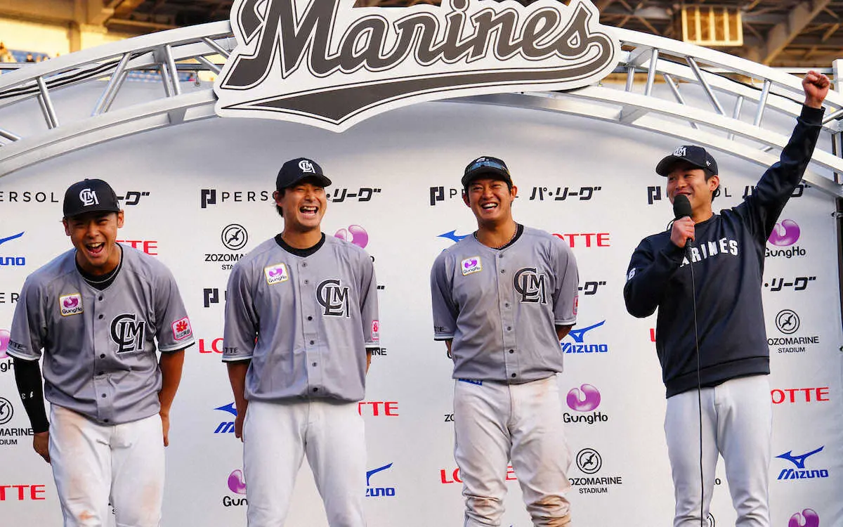 【画像・写真】ロッテが2年ぶりの単独首位！　5回無失点で2勝目の種市は、お立ち台で「やったぞー！」
