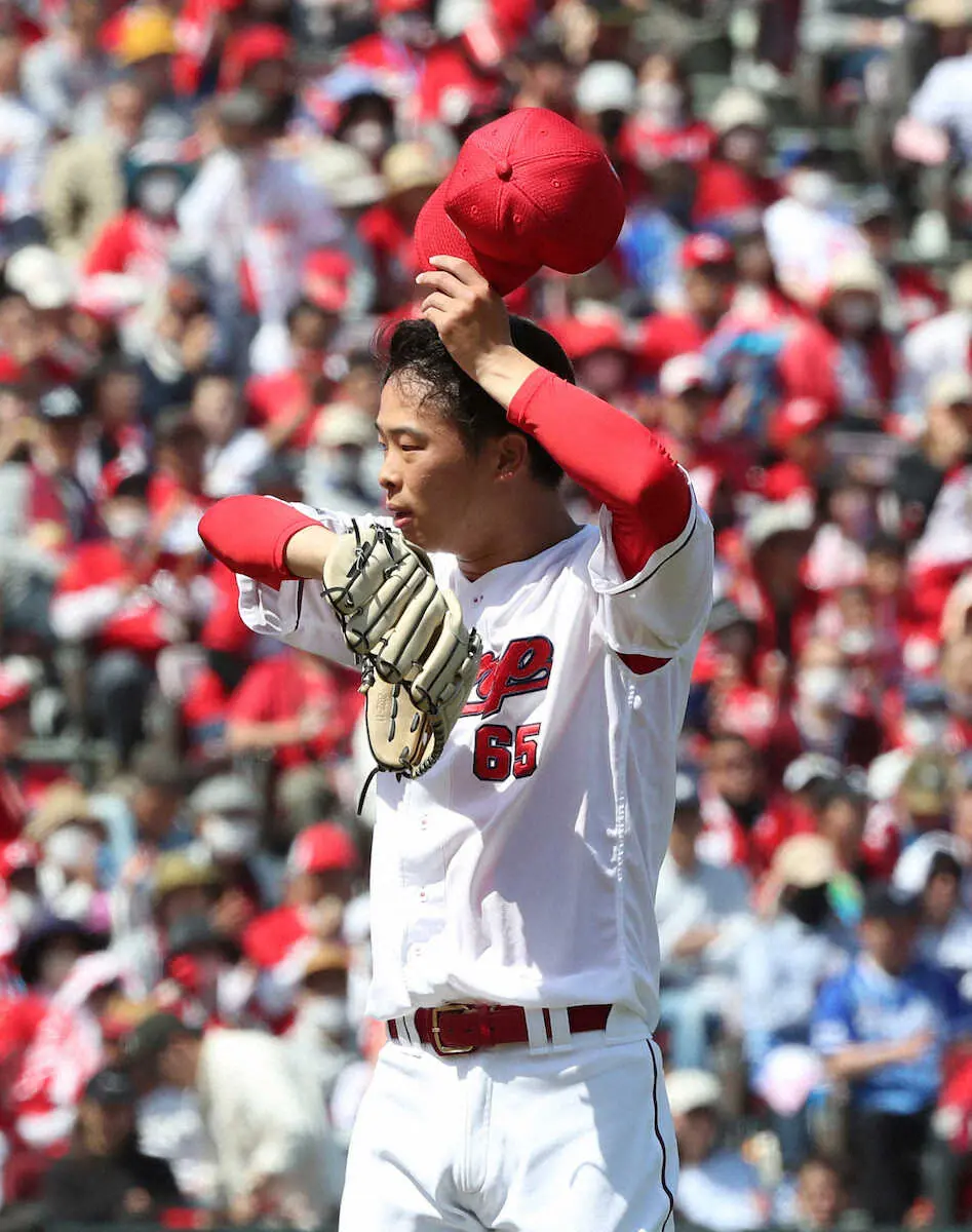 【画像・写真】好投の広島・玉村　悔やまれるのは2回　8番・京田に2点打「ボールでいいスライダー投げ切れなかった」