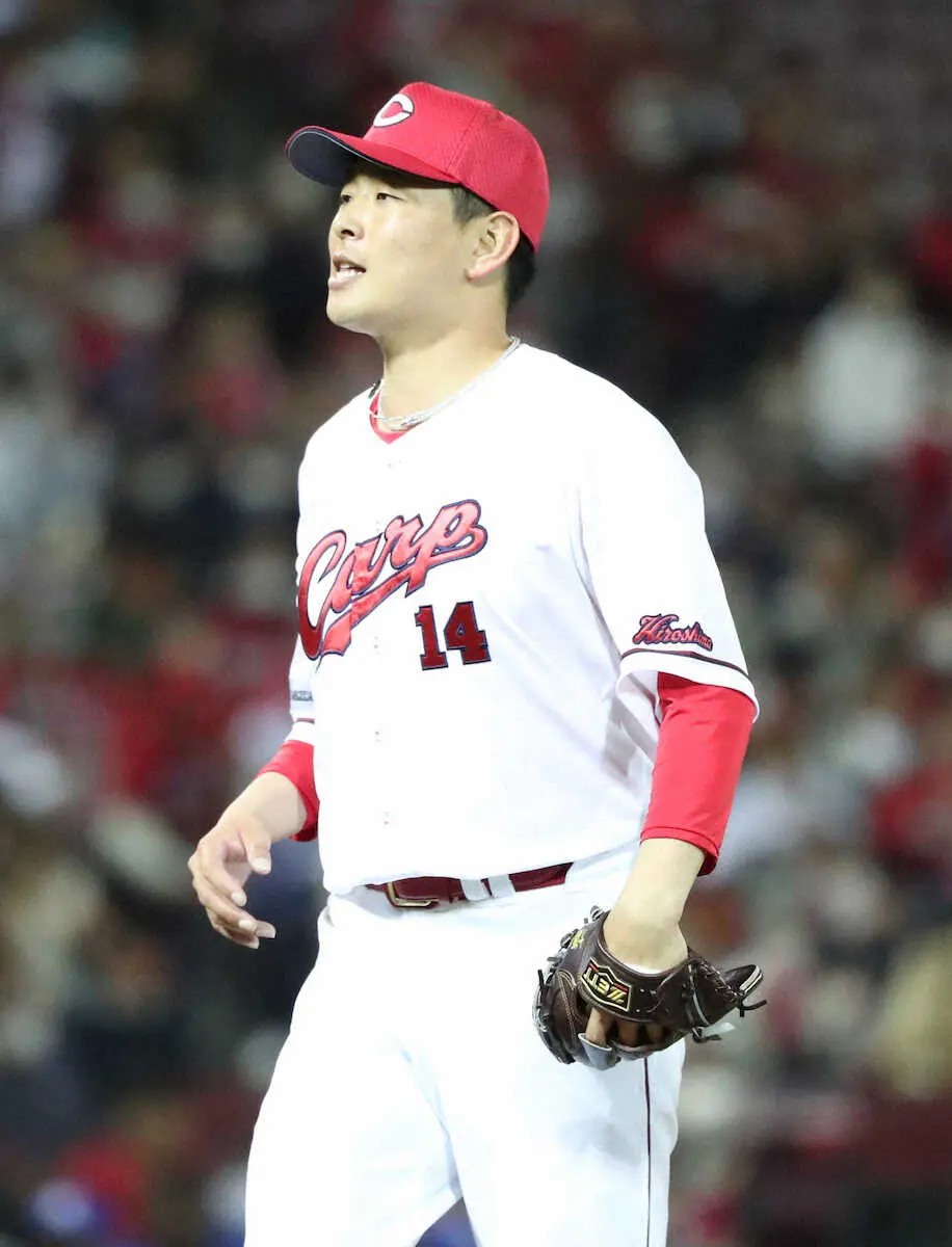 【画像・写真】広島・大瀬良　左太もも裏の違和感で今季最短4回3失点で降板　新井監督「大事を取って」