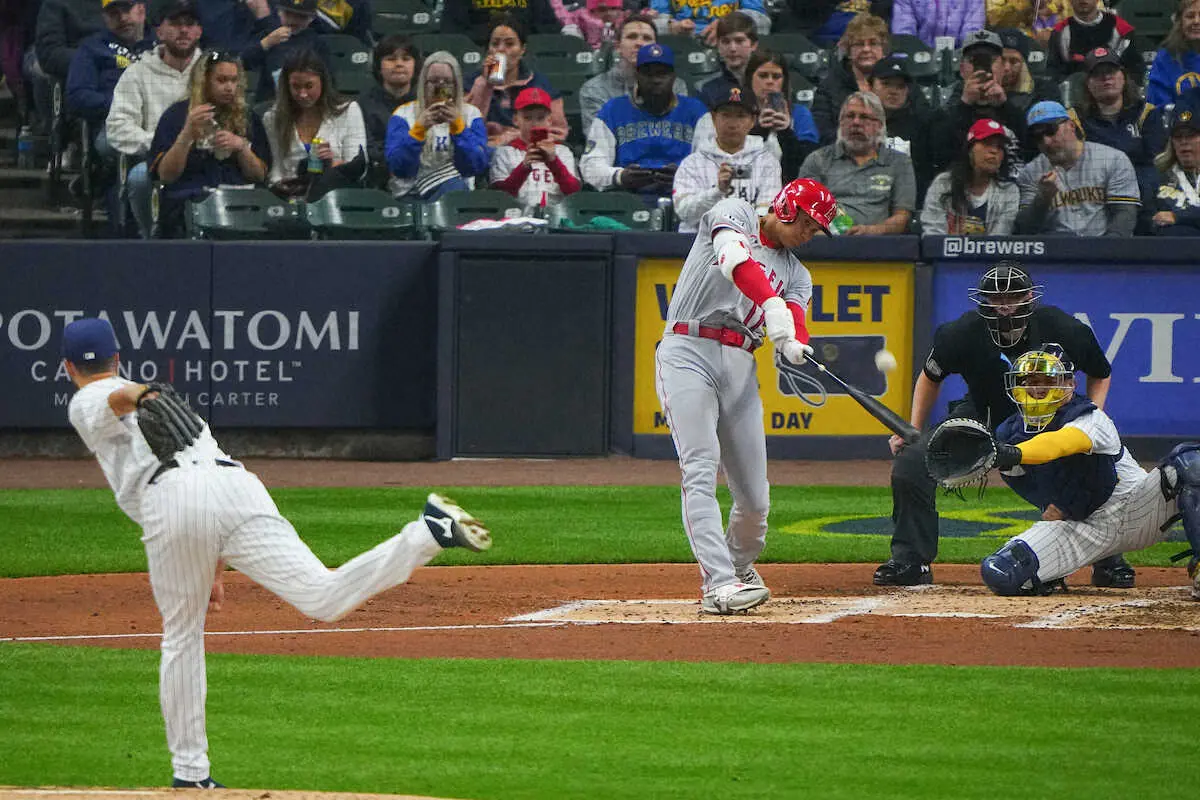 【画像・写真】大谷翔平4試合ぶり7号ソロで17連戦締めた　滞空時間長い6.98秒弾！打球到達地点は歴代最高の高さに