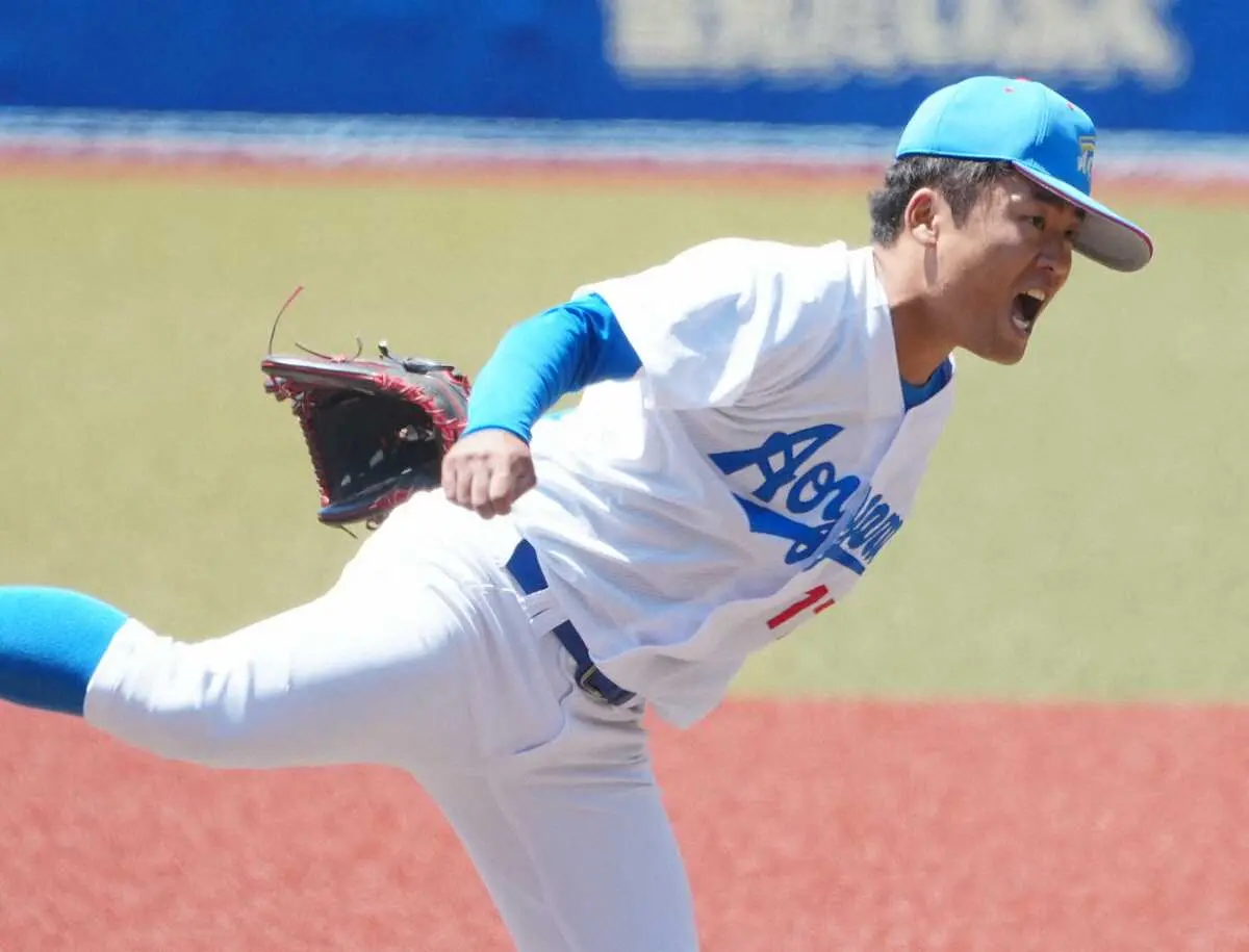 【画像・写真】青学大の県岐阜商コンビ躍動　6連勝で勝ち点3　松井は今季初勝利、佐々木は1安打1打点