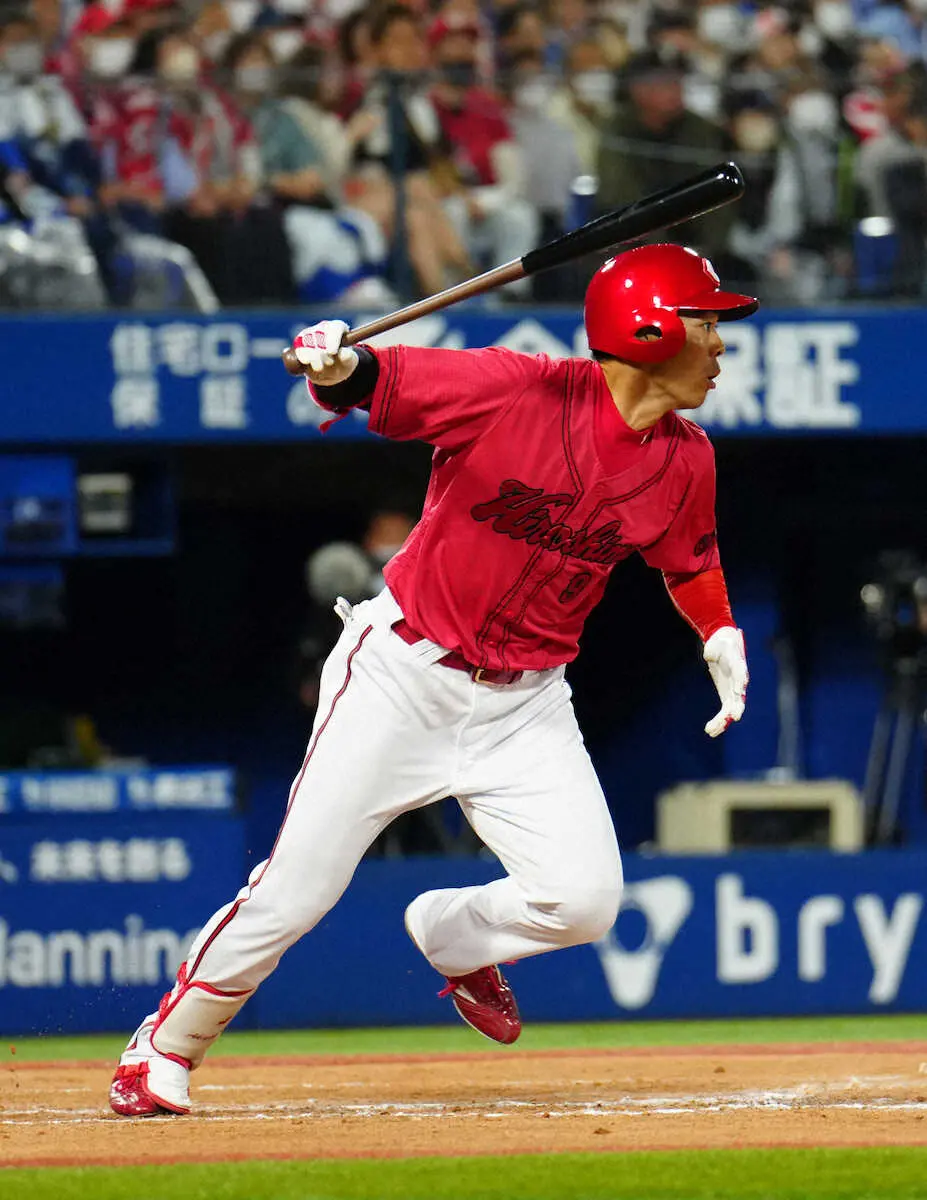 【画像・写真】広島・秋山　執念の決勝内野安打でDeNA連勝止めた　新井監督も称賛「みんなでつないで本当にいい勝ち」