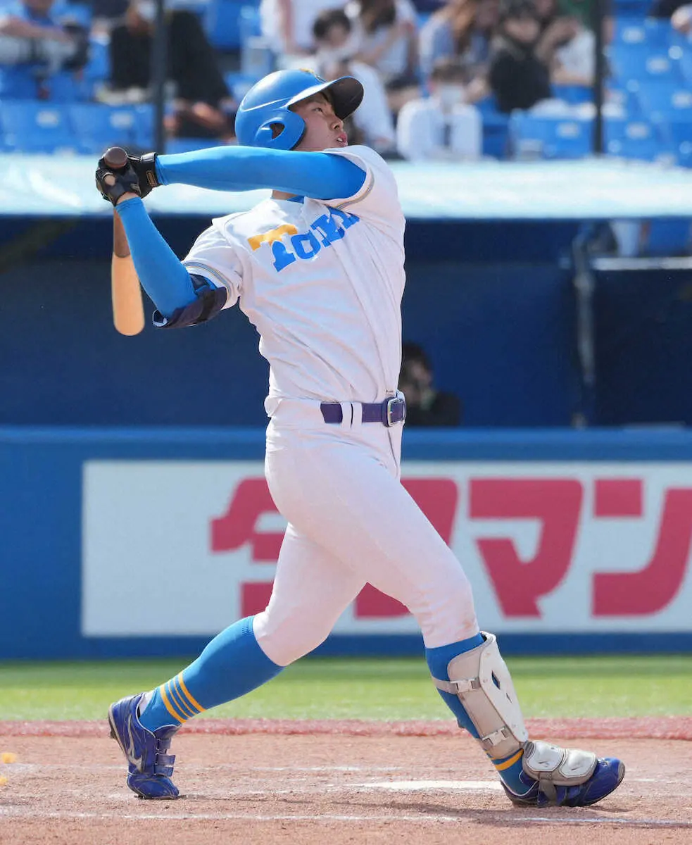 【画像・写真】東大・山口真　史上2人目満塁弾でドロー！「めちゃめちゃうれしいです」