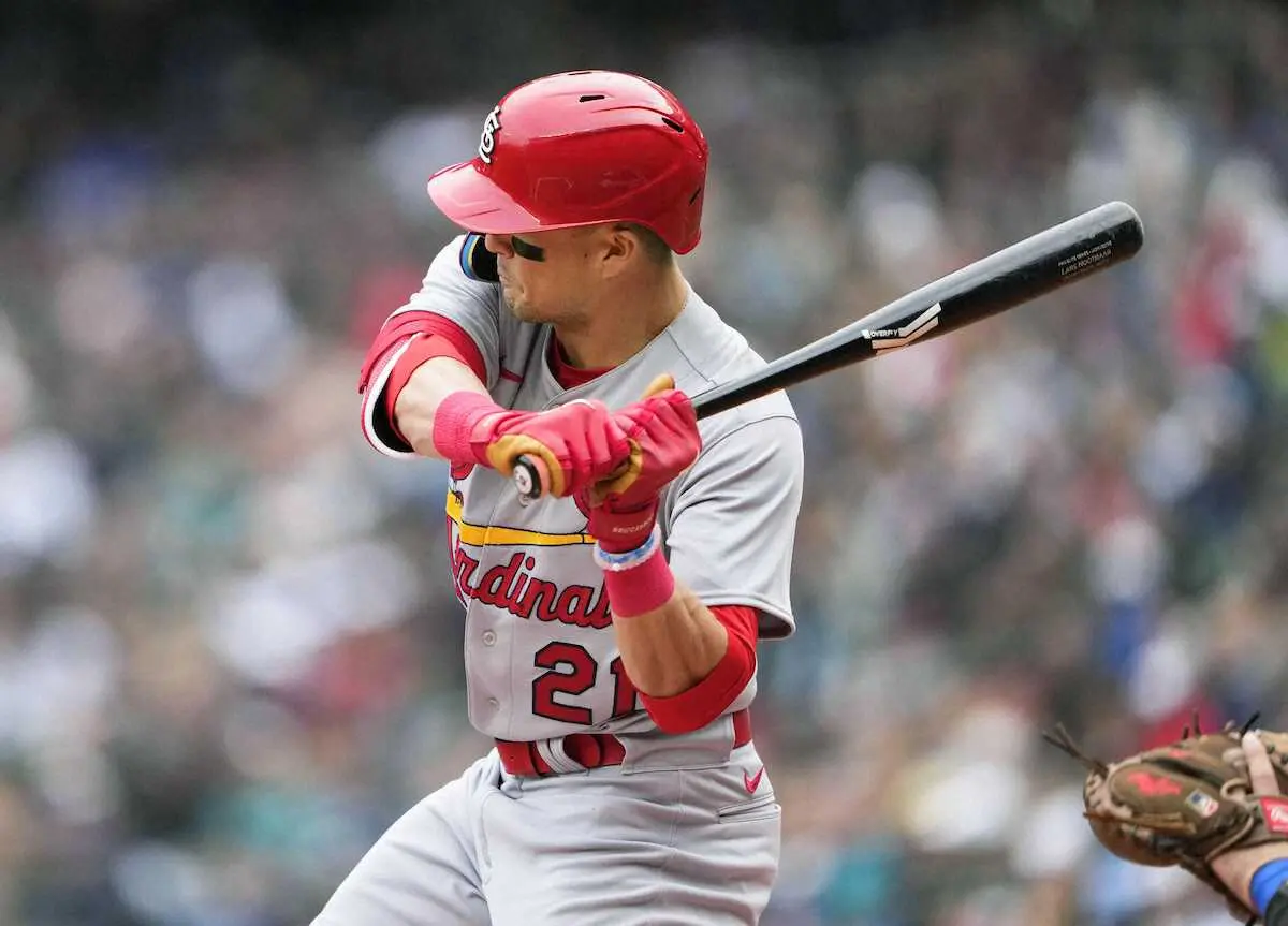 【画像・写真】カージナルス　ヌートバーは無安打ながら2四球1盗塁2得点でチームの連勝に貢献　出塁率は・432