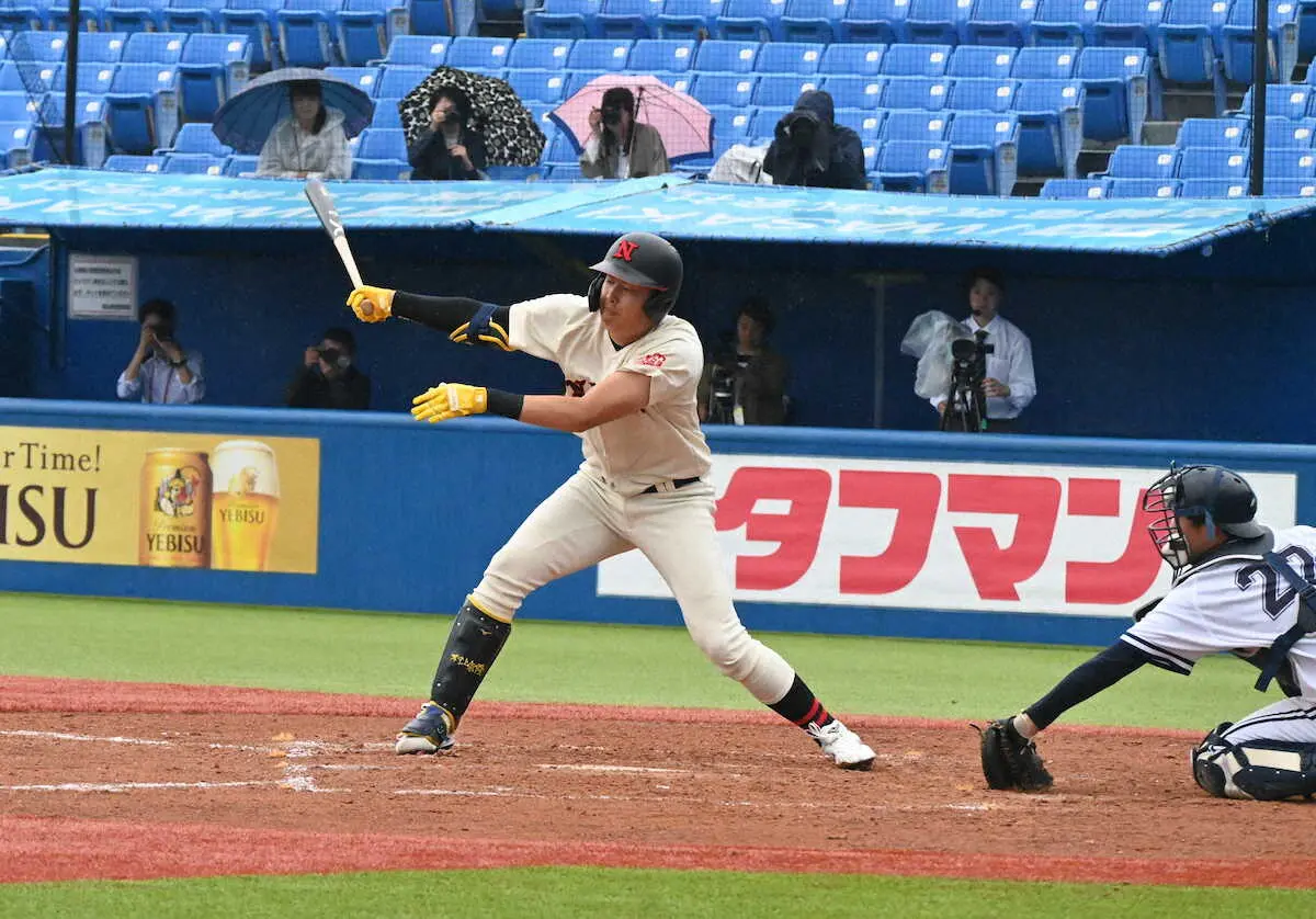 【画像・写真】「村神様」弟の日大・村上慶太「もの凄く緊張」　神宮で公式戦デビューも代打で三振