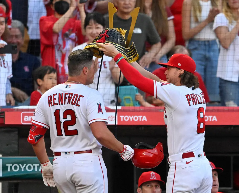 【画像・写真】エンゼルス・大谷　40人枠から外れた“兜担当”フィリップスへの惜別弾　義父はヒルマン氏