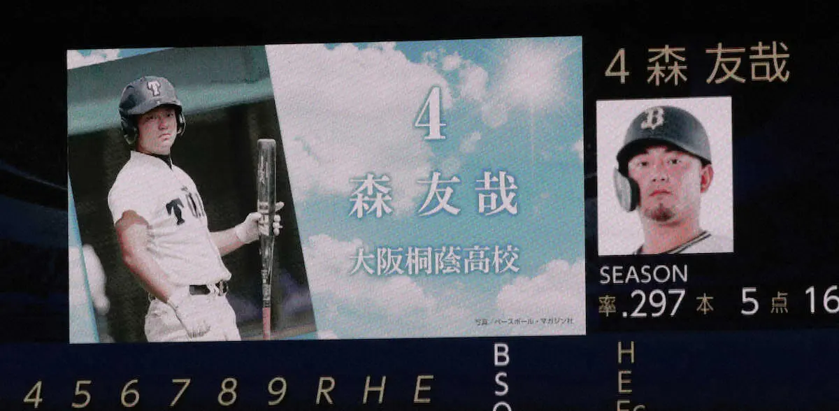 【画像・写真】オリ・森「むちゃくちゃ後押し」　大阪桐蔭ブラバンが直に応援！思わず一発狙いで「力みました」