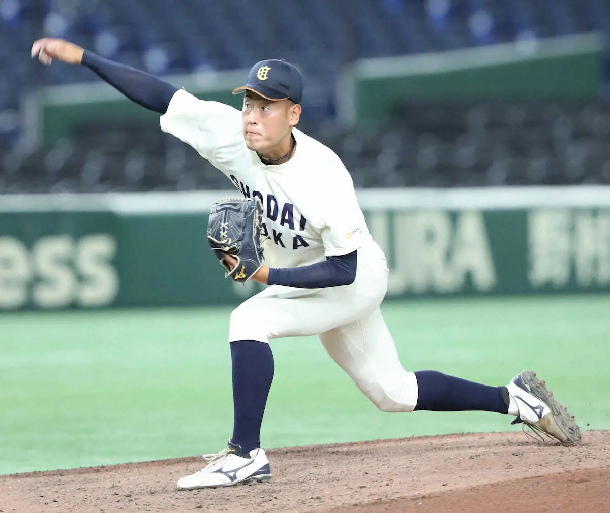 【画像・写真】大商大・上田　打者21人連続無安打　視察の日本ハム稲葉GM「馬力があり“強い投手”」