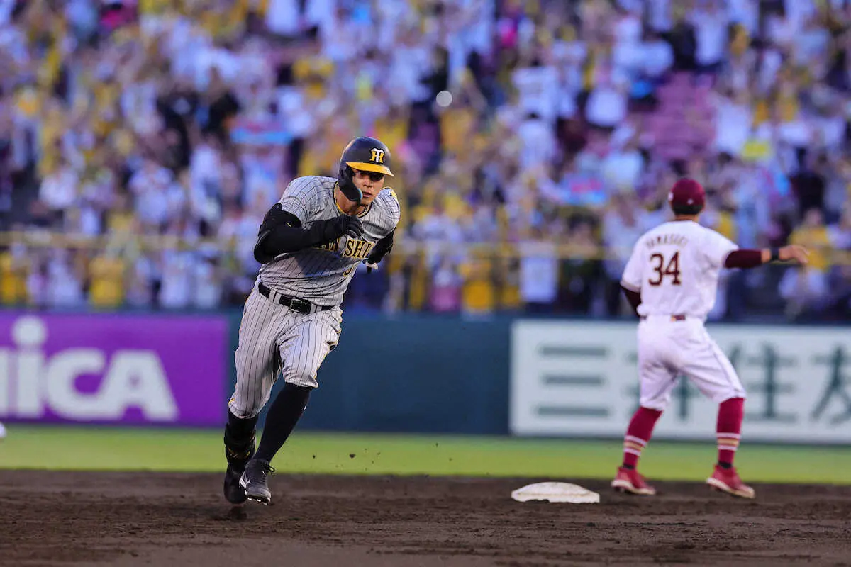 【画像・写真】第2の故郷・宮城で祖父母孝行　阪神・佐藤輝、セ界タイ三塁打×2でベイと今季最大6.5差