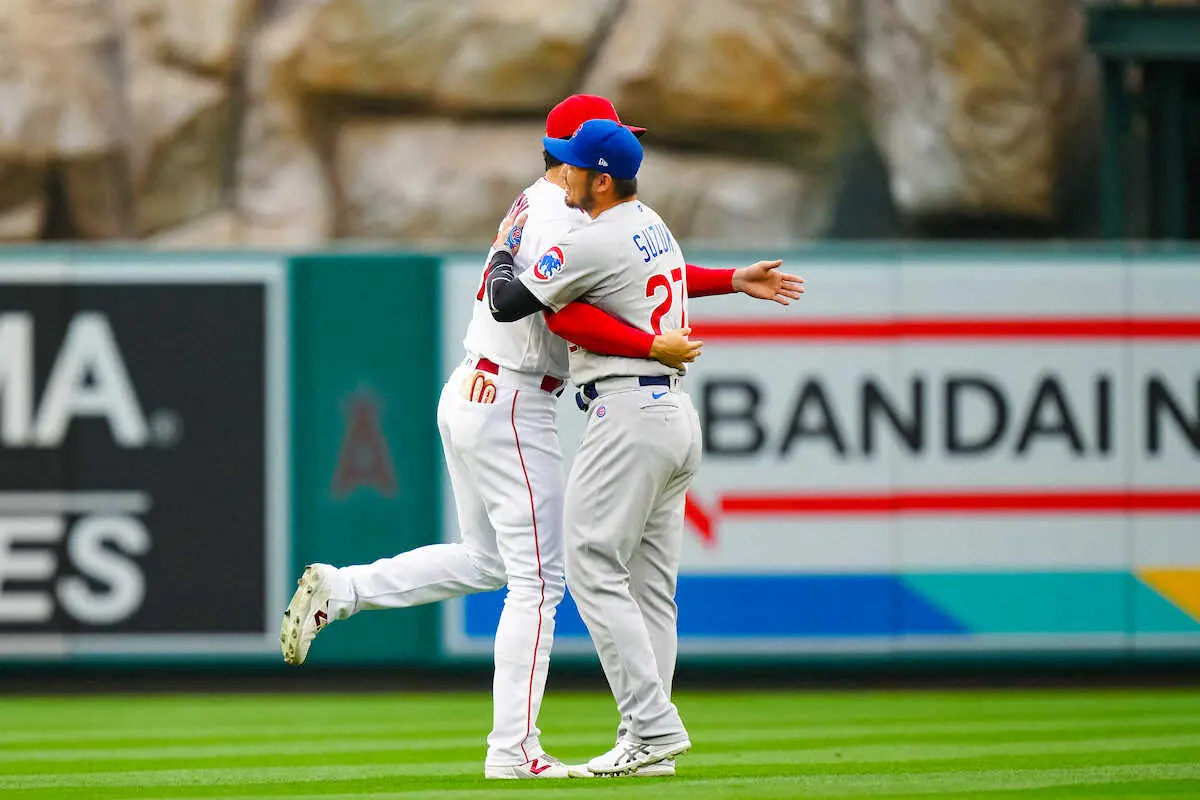 【画像・写真】エンゼルス・大谷　誠也の頭上越え16号！同い年の親友とMLB初対決で試合前は和気あいあい