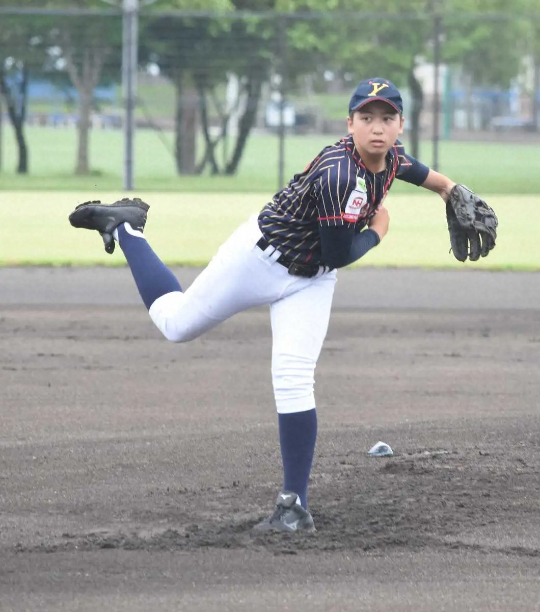 【画像・写真】5回2/3を1安打無失点に抑え優勝に貢献した八日市場中央スポーツ少年団の富永