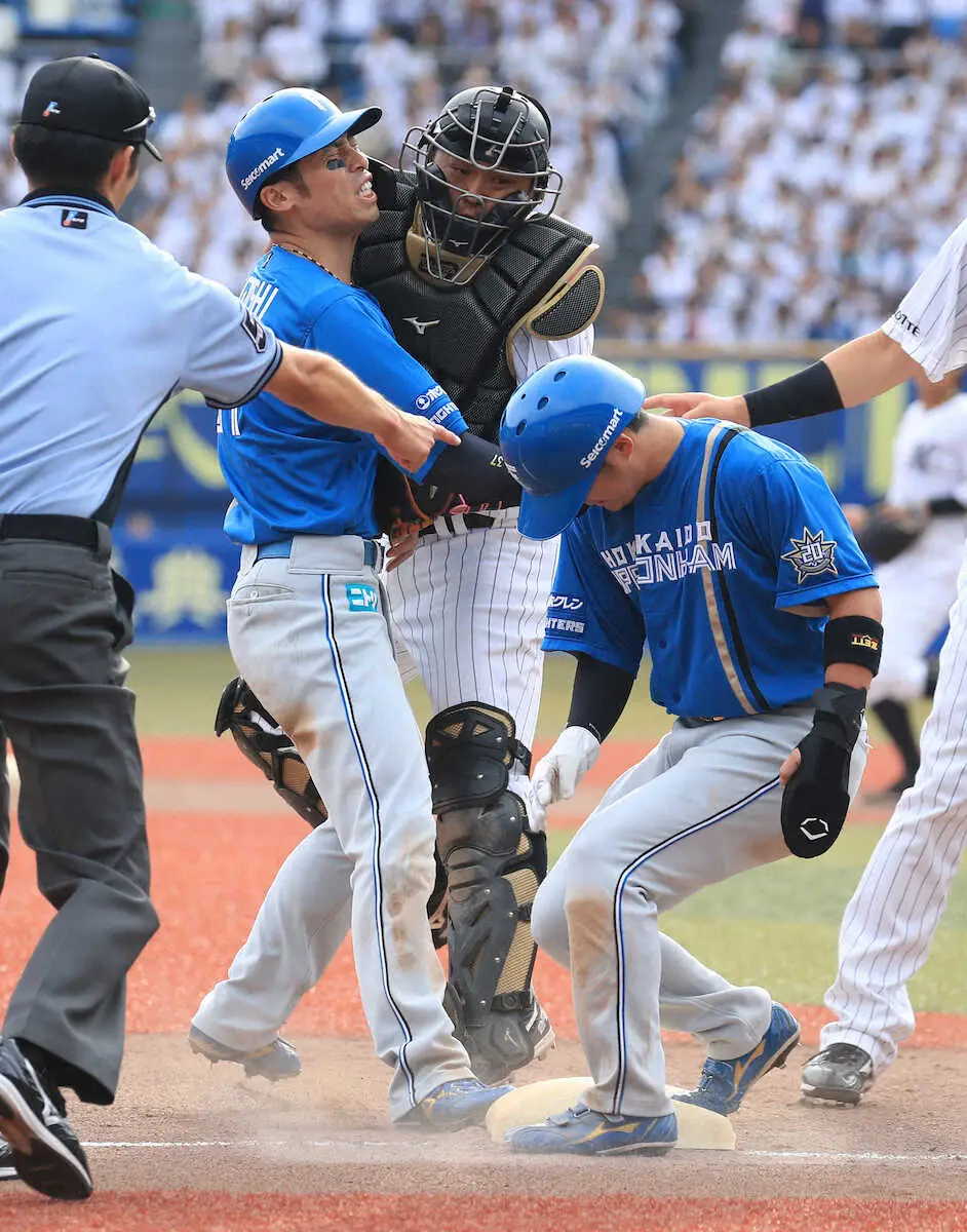 【画像・写真】新庄ハム　まさかの2連続スクイズ失敗がネットで話題「実質トリプルプレー」「こんなの見たことない」