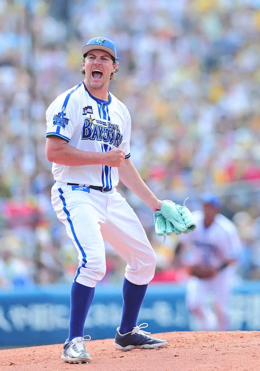 【画像・写真】DeNA・バウアー“De”奪首！虎狩り3連勝　燃えた来日最多114球　日本一98年以来の貯金12