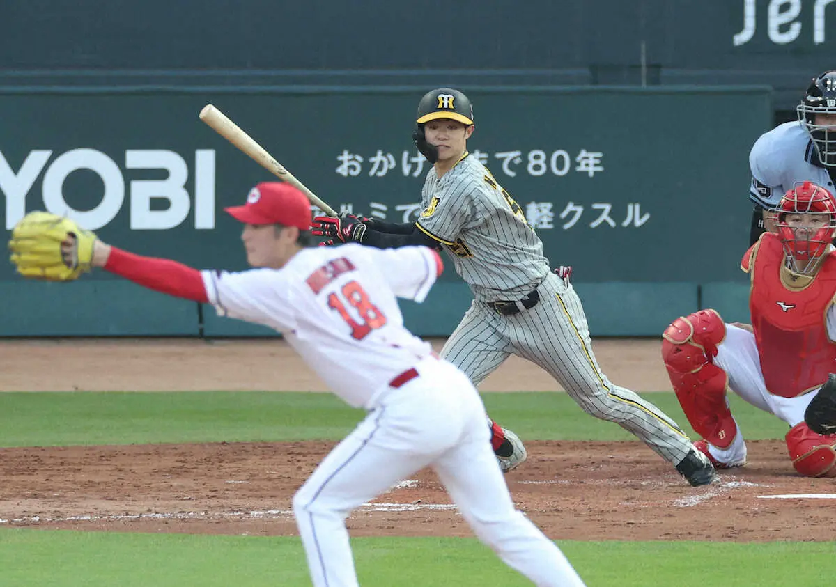 【画像・写真】阪神・中野　2試合ぶり2番先発でチーム唯一のマルチ　岡田監督は継続明言「定位置の方がええわ」