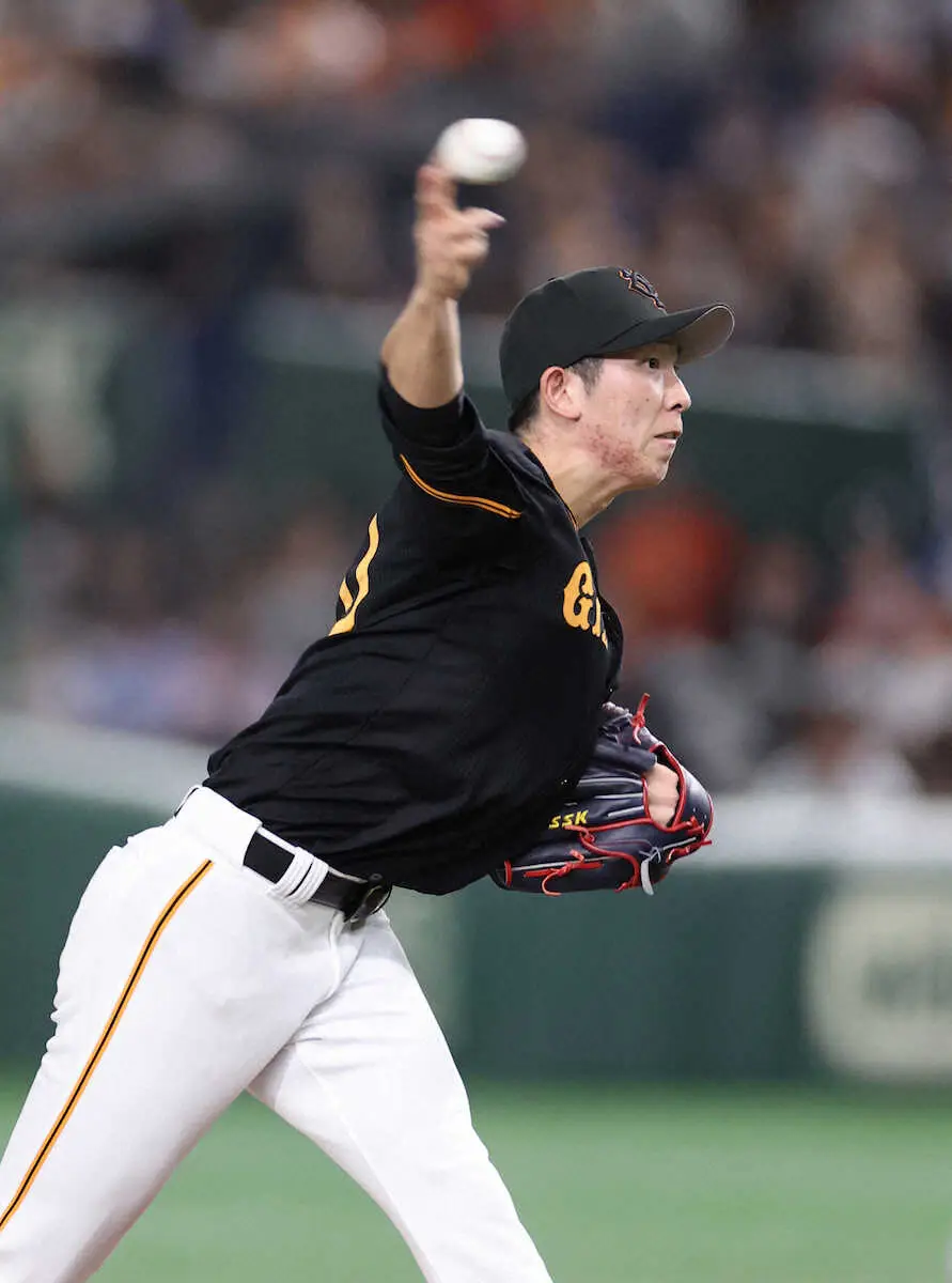 【画像・写真】巨人・戸郷　中5日で7回1失点も9勝目ならず　小園の打球を右スネに受けながら力投も援護なし