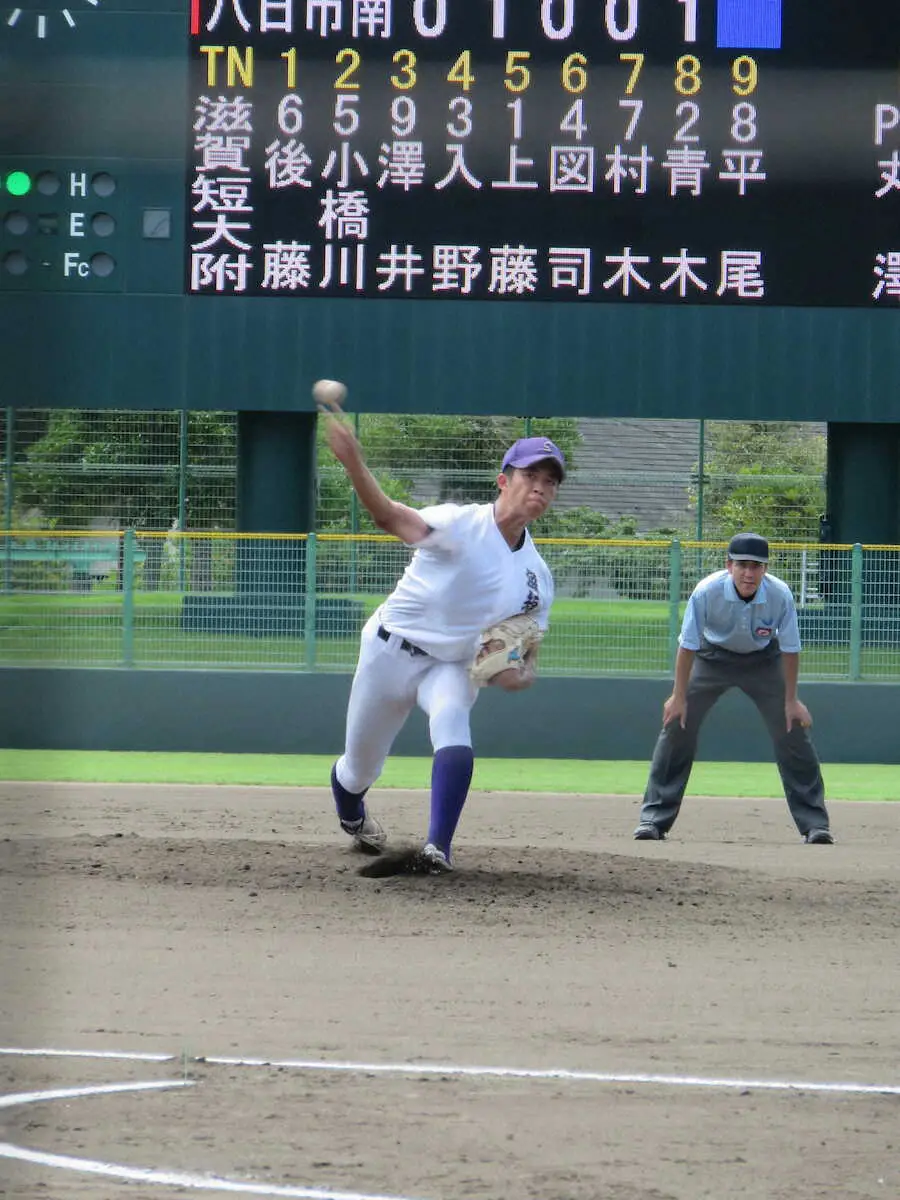 【画像・写真】滋賀短大付・上藤　打球頭部直撃のアクシデント乗り越え登板も3失点終戦「最後まで楽しくやり切れた」