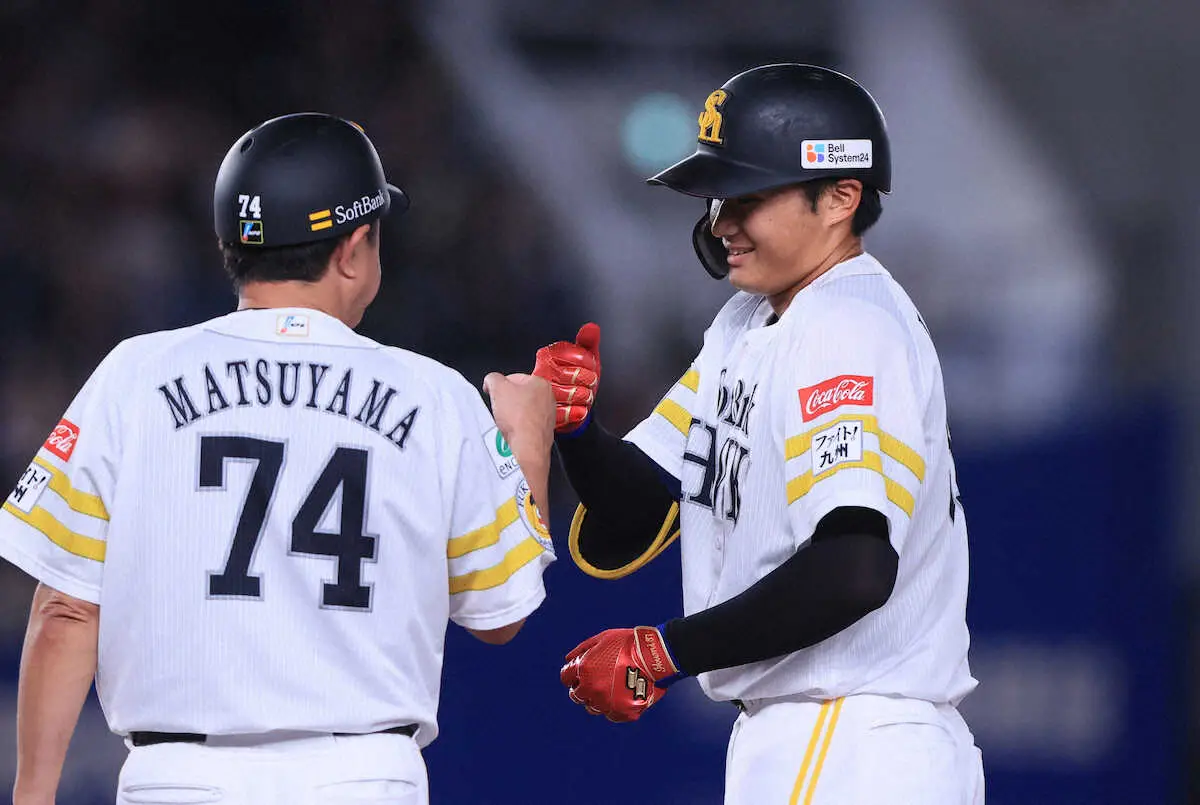 【画像・写真】ソフトBドラ3・生海　初出場初スタメン初安打　「凄いうれしかった」記念球は「お母さんにあげます」