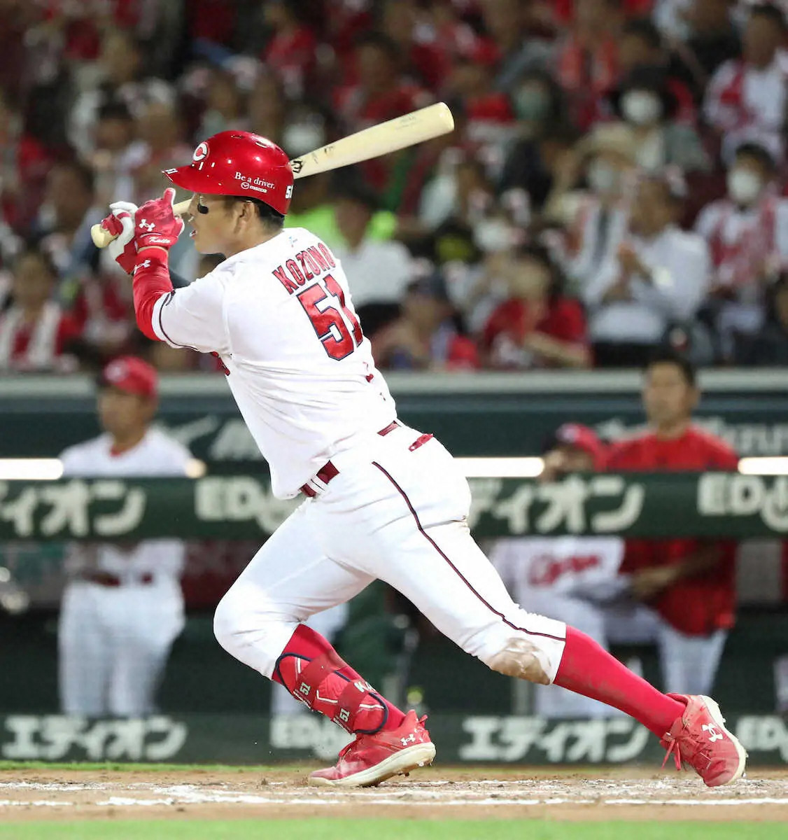 【画像・写真】広島・小園が効いた！　適時打×2「チャンスで回してもらった。自分も何としてもつなぐ気持ちで」