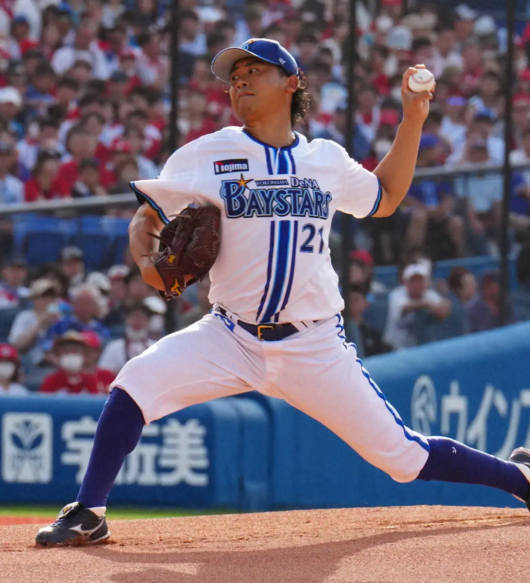 【画像・写真】DeNA・今永　まさか…1球で先制点許す　広島・菊池に初球先頭打者弾許す