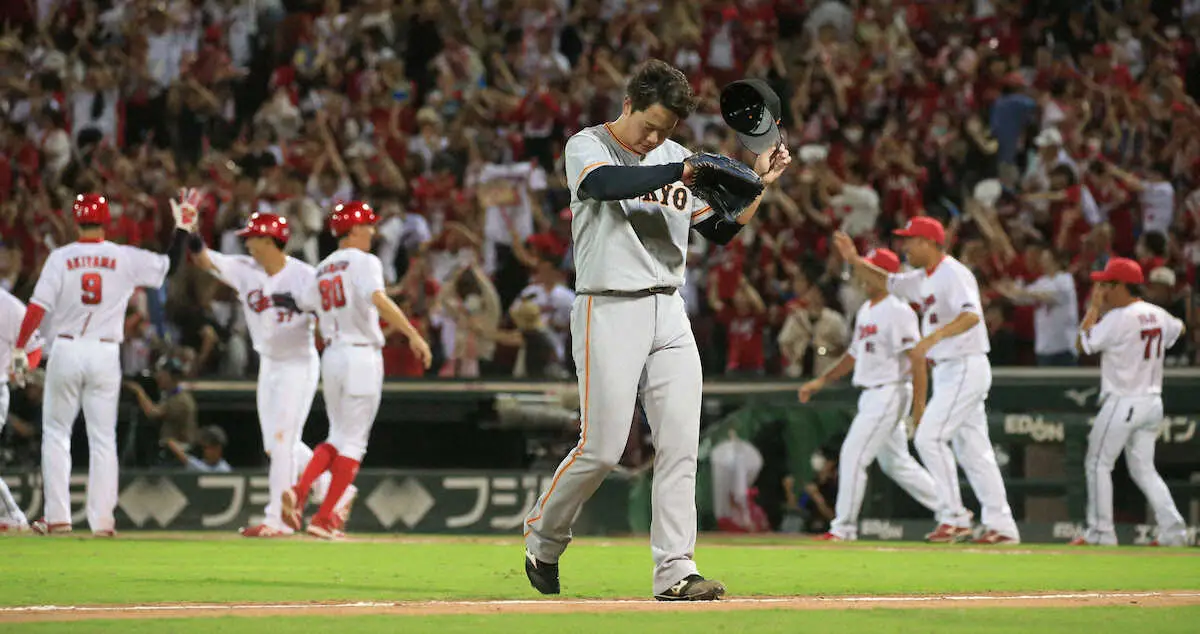 【画像・写真】巨人まさか…中川が打たれて逆転サヨナラ負け　3―2の9回、小園同点打のあと松山にサヨナラ打