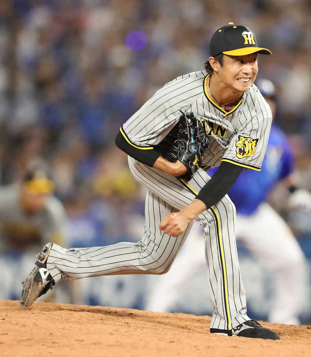 【画像・写真】＜D・神＞　8回、力投する島本　（撮影・須田　麻祐子）　
