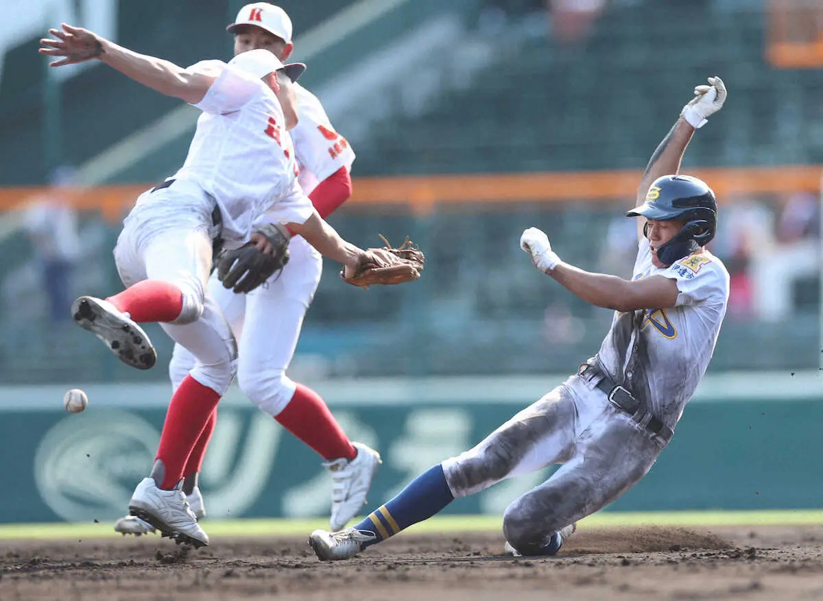 【画像・写真】【甲子園】聖光学院・高中主将　9盗塁に「狙えるところは狙った」試合巧者ぶり発揮