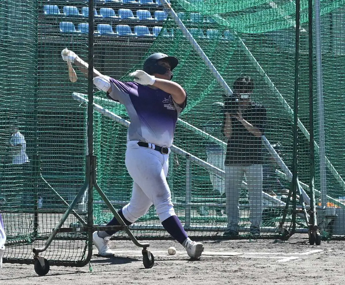 【画像・写真】【甲子園】花巻東・麟太郎　2回戦へ万全　柵越え19本＆スイングスピード134キロ「次もベストを」