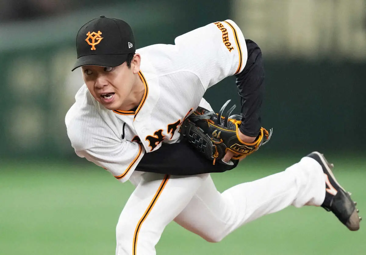 【画像・写真】巨人・山崎伊織が5回まで完全投球！7月に自身初の月間MVP受賞　6回に初安打許すも好投続く