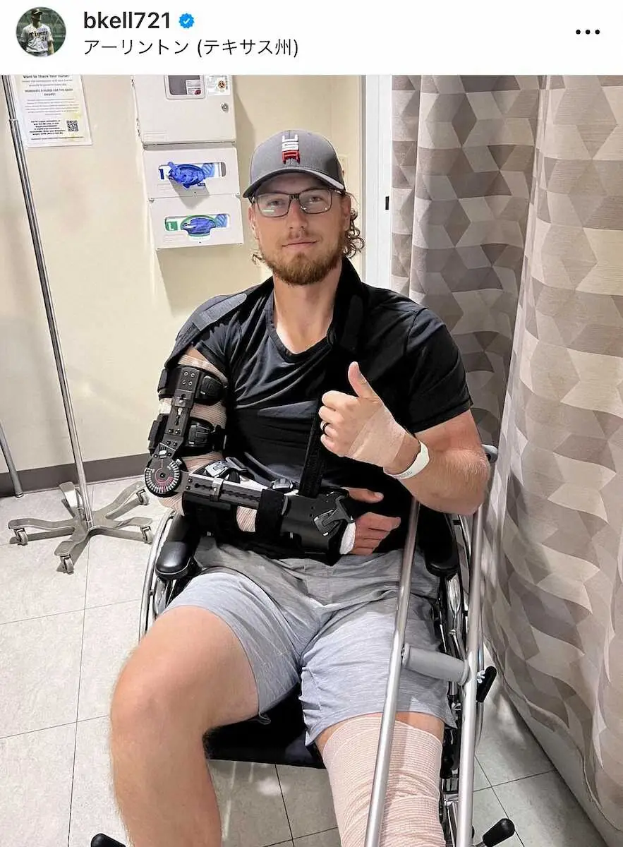 【画像・写真】元阪神のBケラーが右肘のトミージョン手術か“新しい靱帯”とインスタにアップ