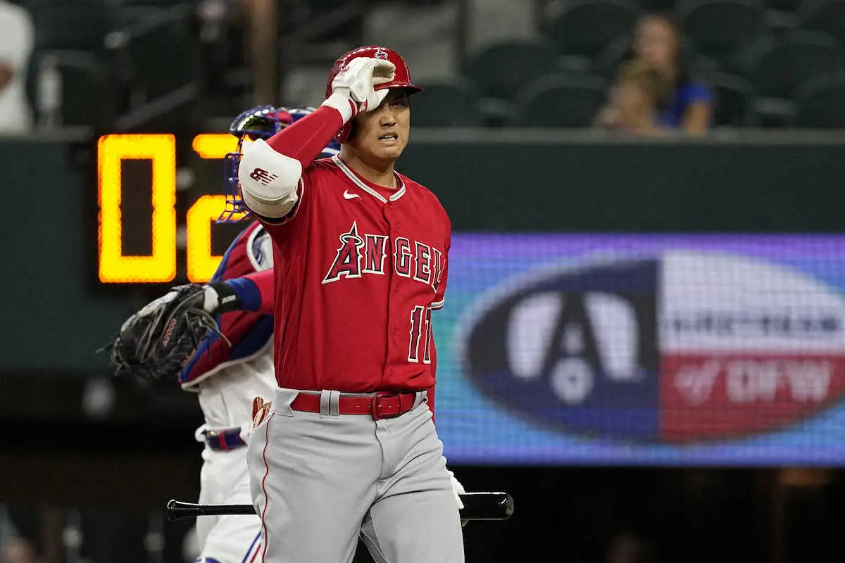 【画像・写真】エンゼルス・大谷翔平　212勝右腕・シャーザーとのメジャー初対決は空振り三振　敵地スタンドも大興奮