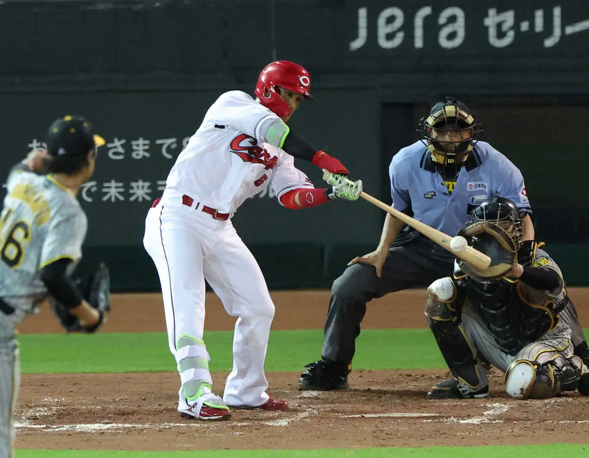 【画像・写真】これぞ広島・龍馬　粘って粘って12球目を適時打「頑張って打った」復帰7戦目でようやくチーム初勝利