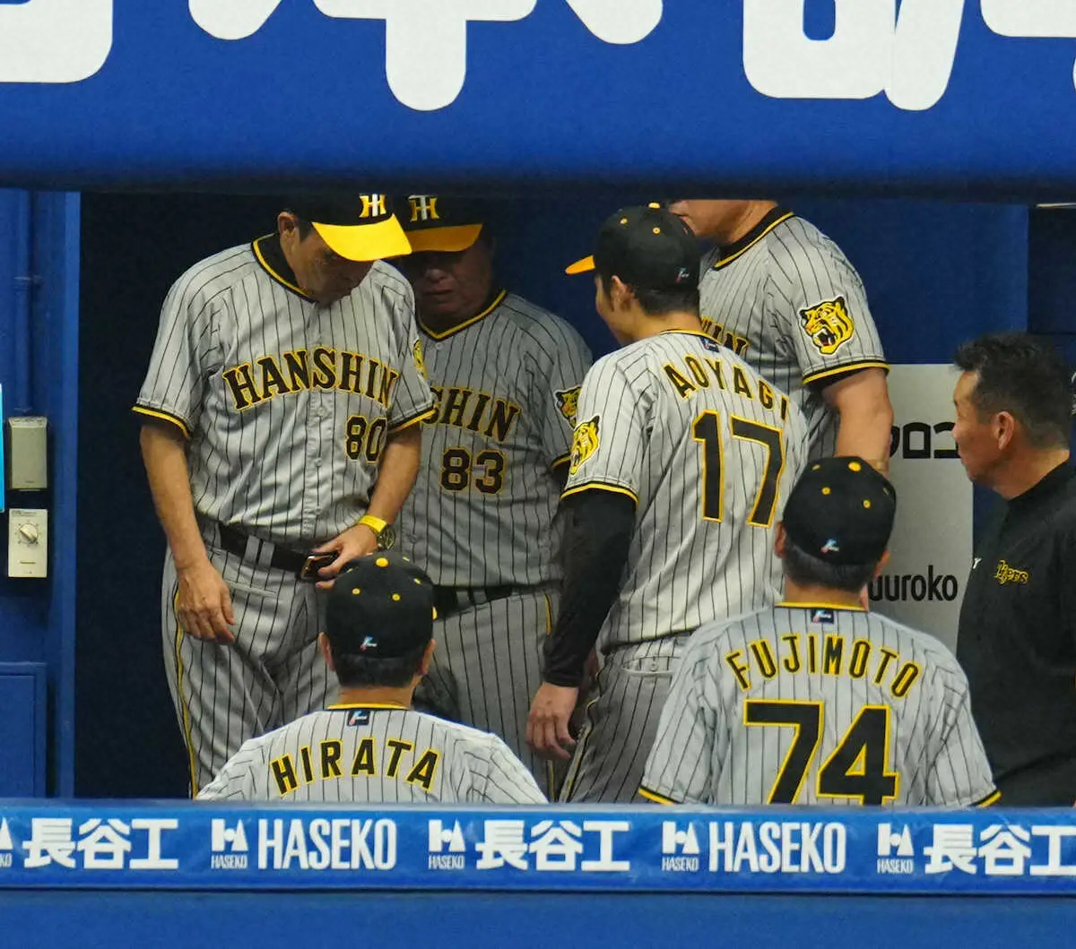 【画像・写真】阪神・青柳が緊急降板するアクシデント　逆転直後の6回、投球練習中に異変訴える