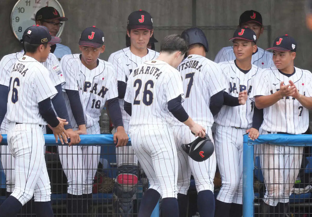 【画像・写真】U18高校日本代表　慶応の「美白王子」こと丸田は1安打　曇り空でも日焼け止めはもちろん「塗ってます」