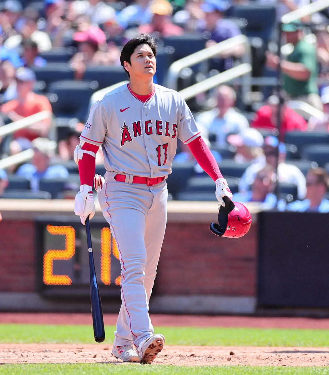 【画像・写真】＜メッツ・エンゼルス＞3回、好機で三振に倒れた大谷（撮影・光山　貴大）