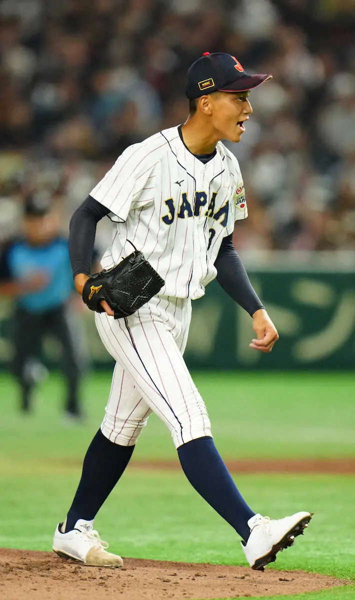 【画像・写真】U18高校日本代表　「高校四天王」の大阪桐蔭・前田は2回無失点3奪三振の快投　大学代表と壮行試合